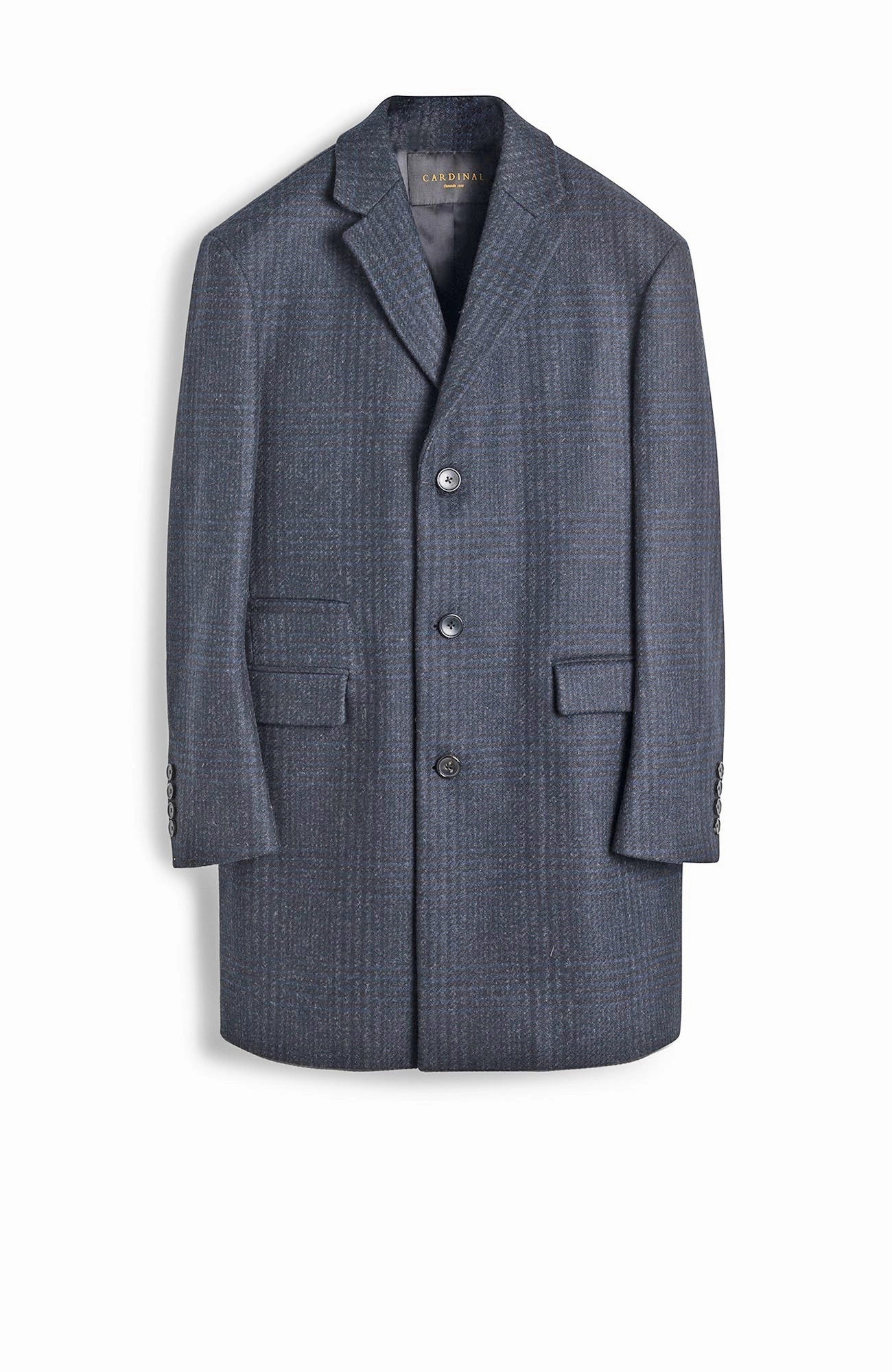 SHERWOOD NAVY PLAID WOOL TOPCOAT Moisture Wicking Layer