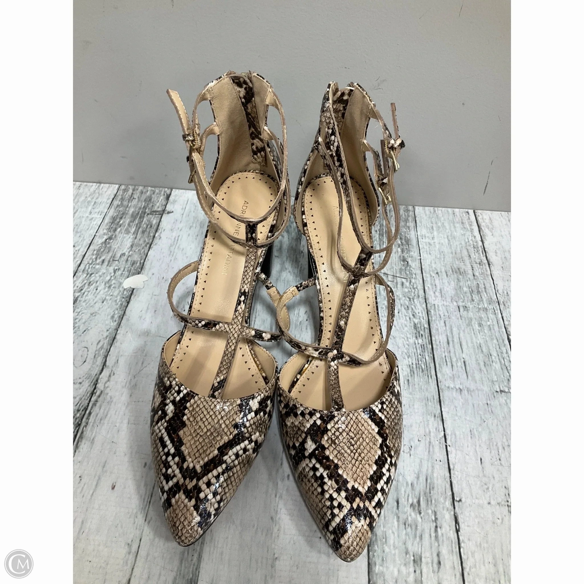 Comfortable Platform Heels Shoes Heels Block By Adrienne Vittadini In Animal Print, Size: 9.5