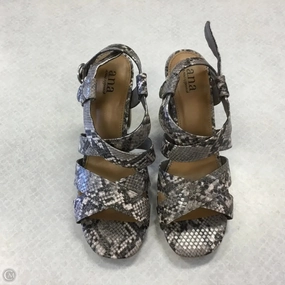 Retro Sandals Power Piece Shoes Heels Block By Ana In Snakeskin Print, Size: 8