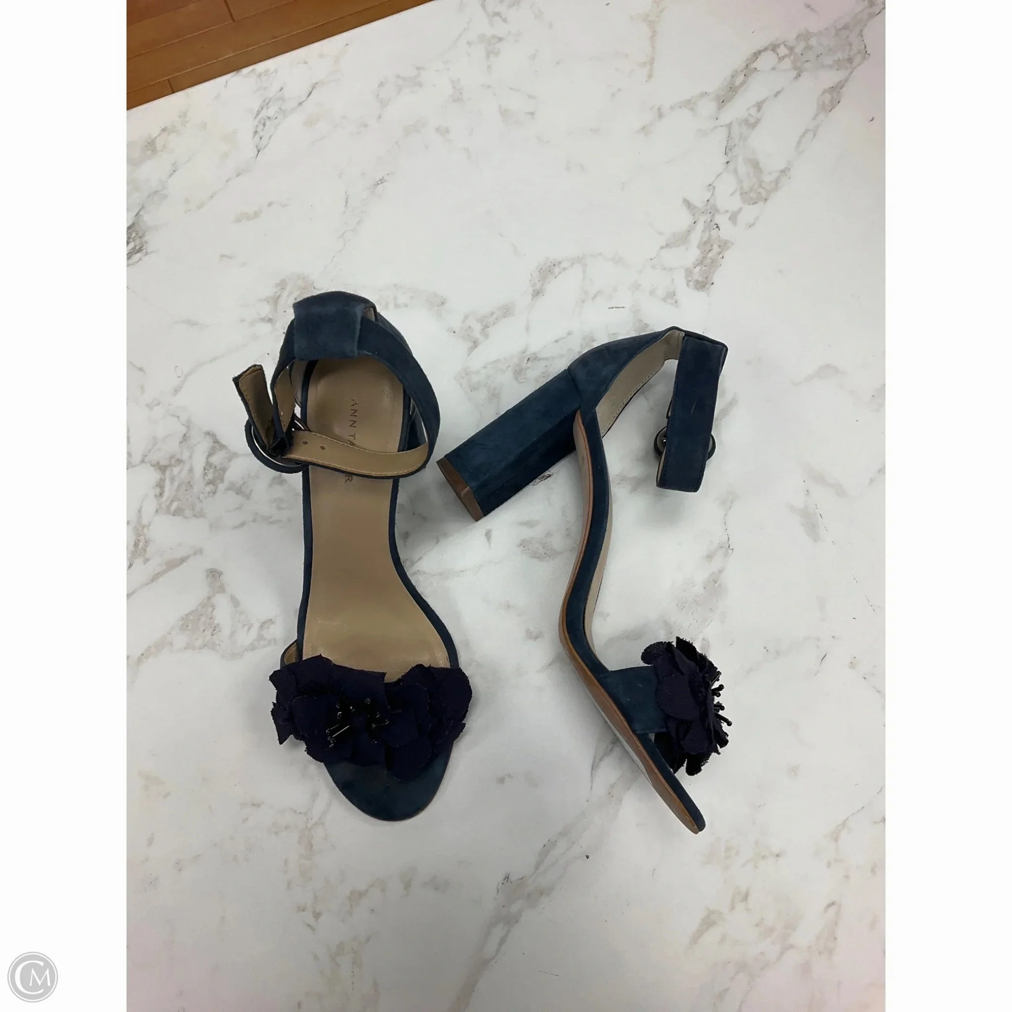 Shoes Heels Block By Ann Taylor In Navy, Size: 6.5 Everyday Edge Lightweight Feel