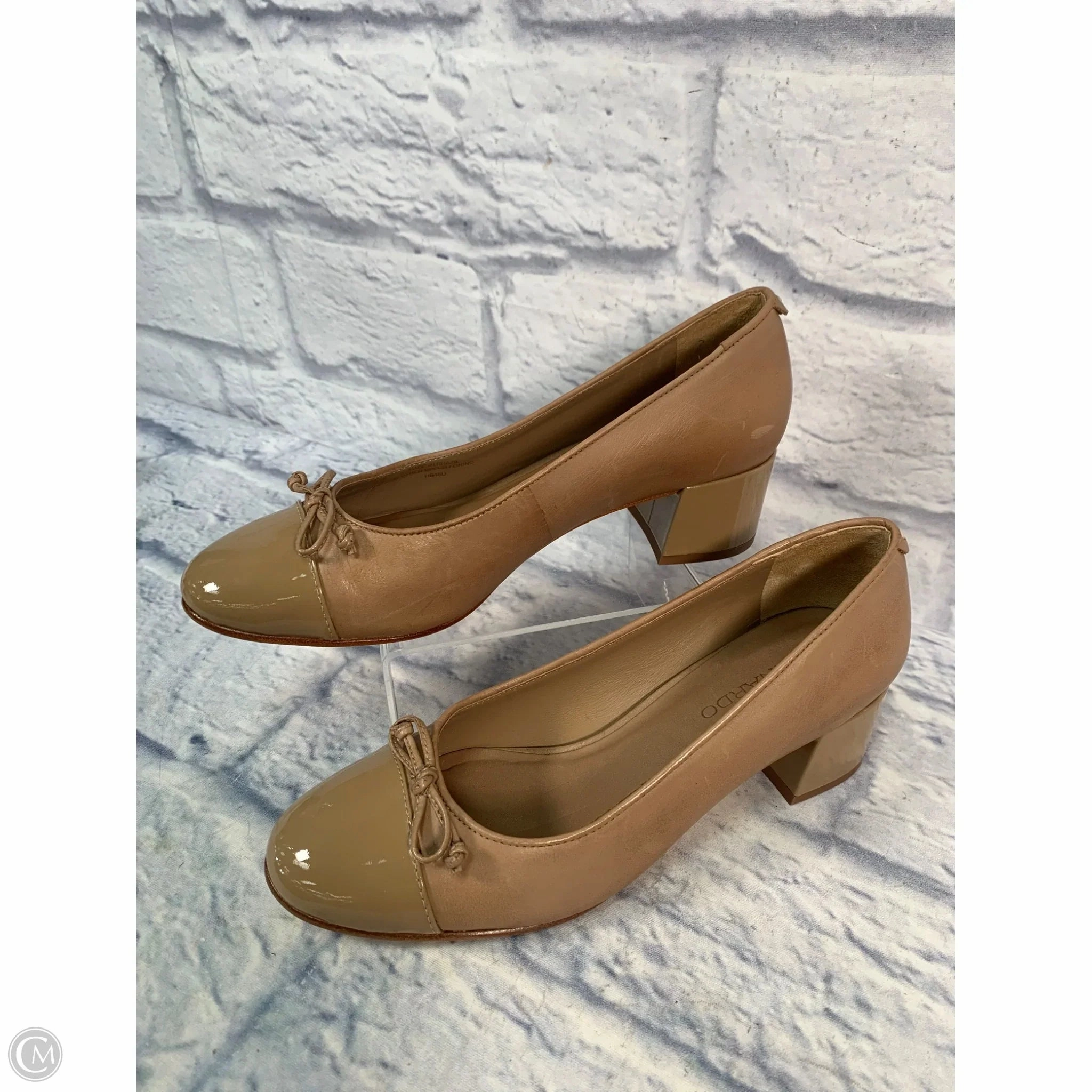 Platform Booties Shoes Heels Block By Bernardo In Tan, Size: 6.5