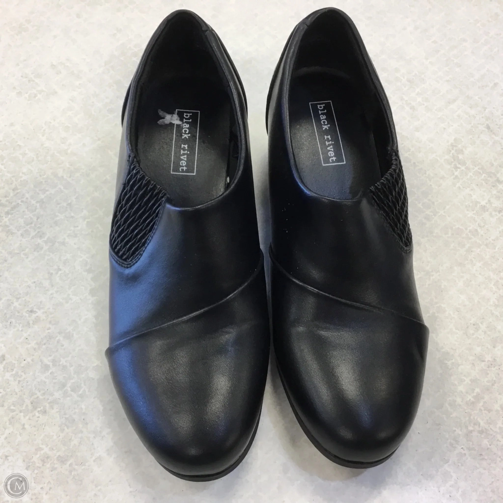 Shoes Heels Block By Black Rivet In Black, Size: 8 Shiny Accent Brunch Look