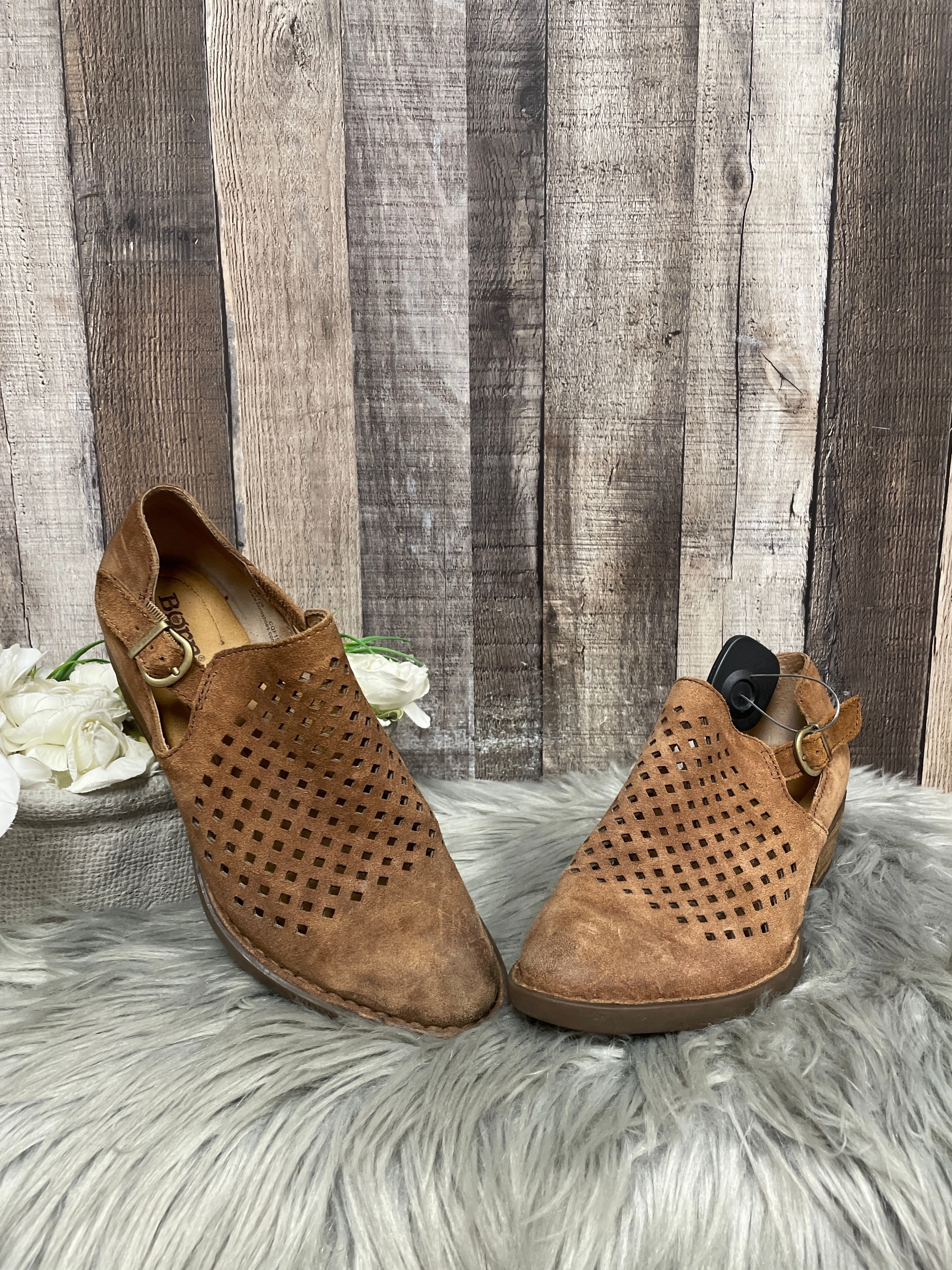 Shoes Heels Block By Born In Brown, Size: 8 Soft Texture