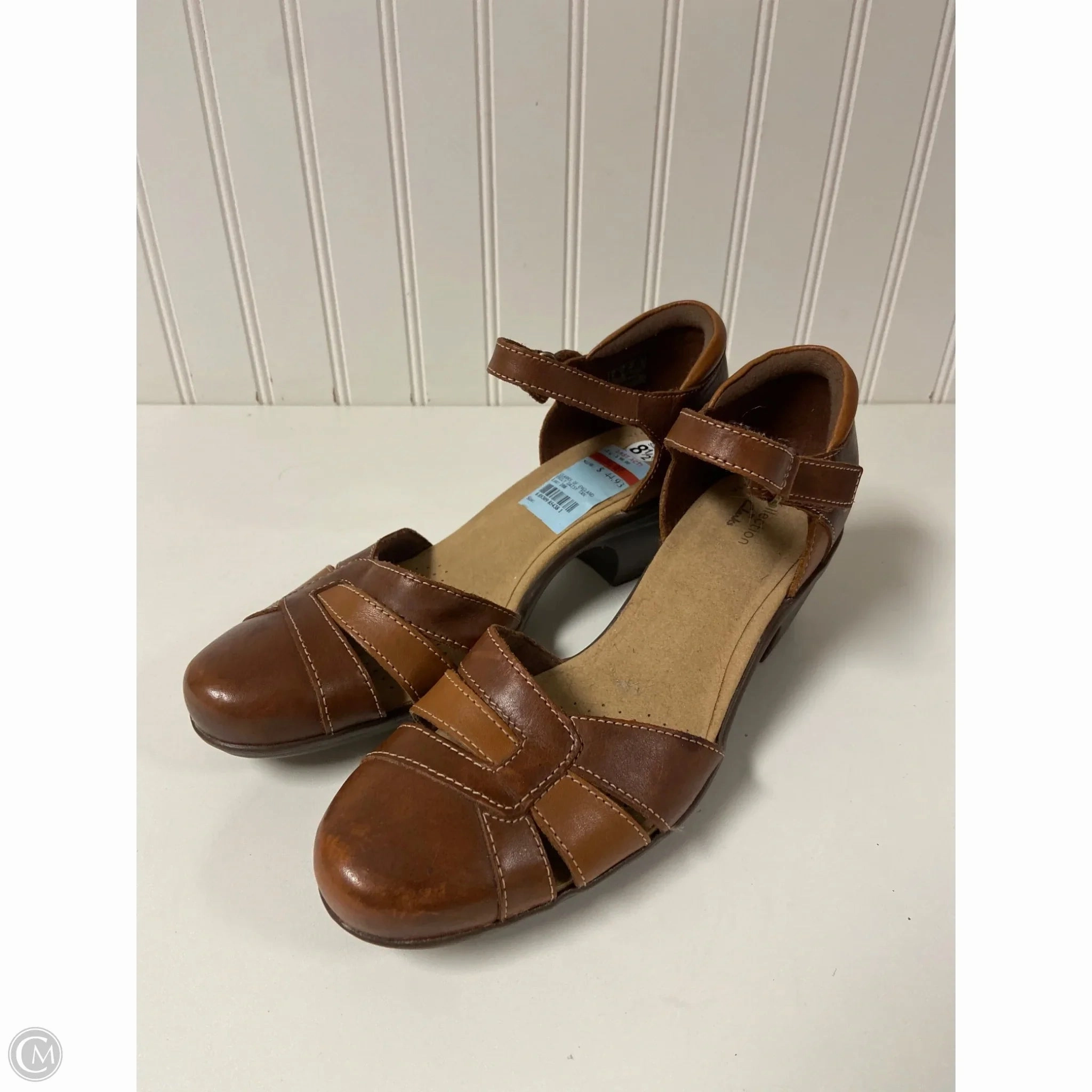 Anti Slip Feature Shoes Heels Block By Clarks In Brown, Size: 8.5