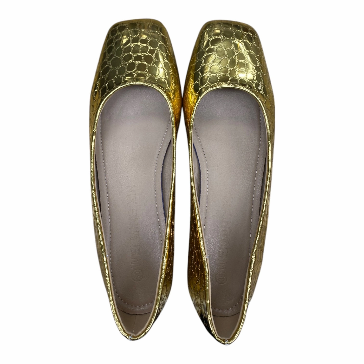 Travel Friendly Casual Evening Wear Shoes Heels Block By Clothes Mentor In Gold, Size:8.5