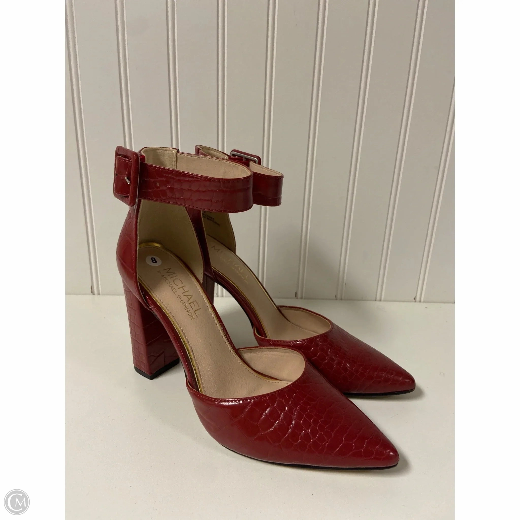 Shoes Heels Block By Cmc In Red, Size: 8 Sleek Heeled Sandals Holiday Heels