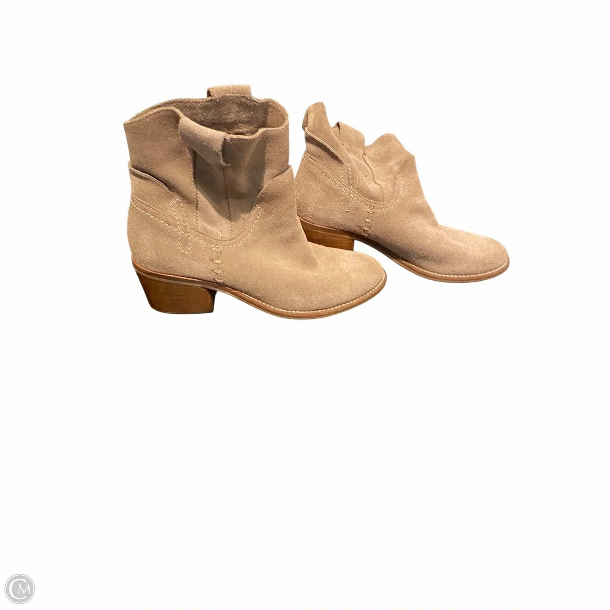 Closed Toe synthetic leather Shoes Heels Block By Dolce Vita In Tan, Size: 6