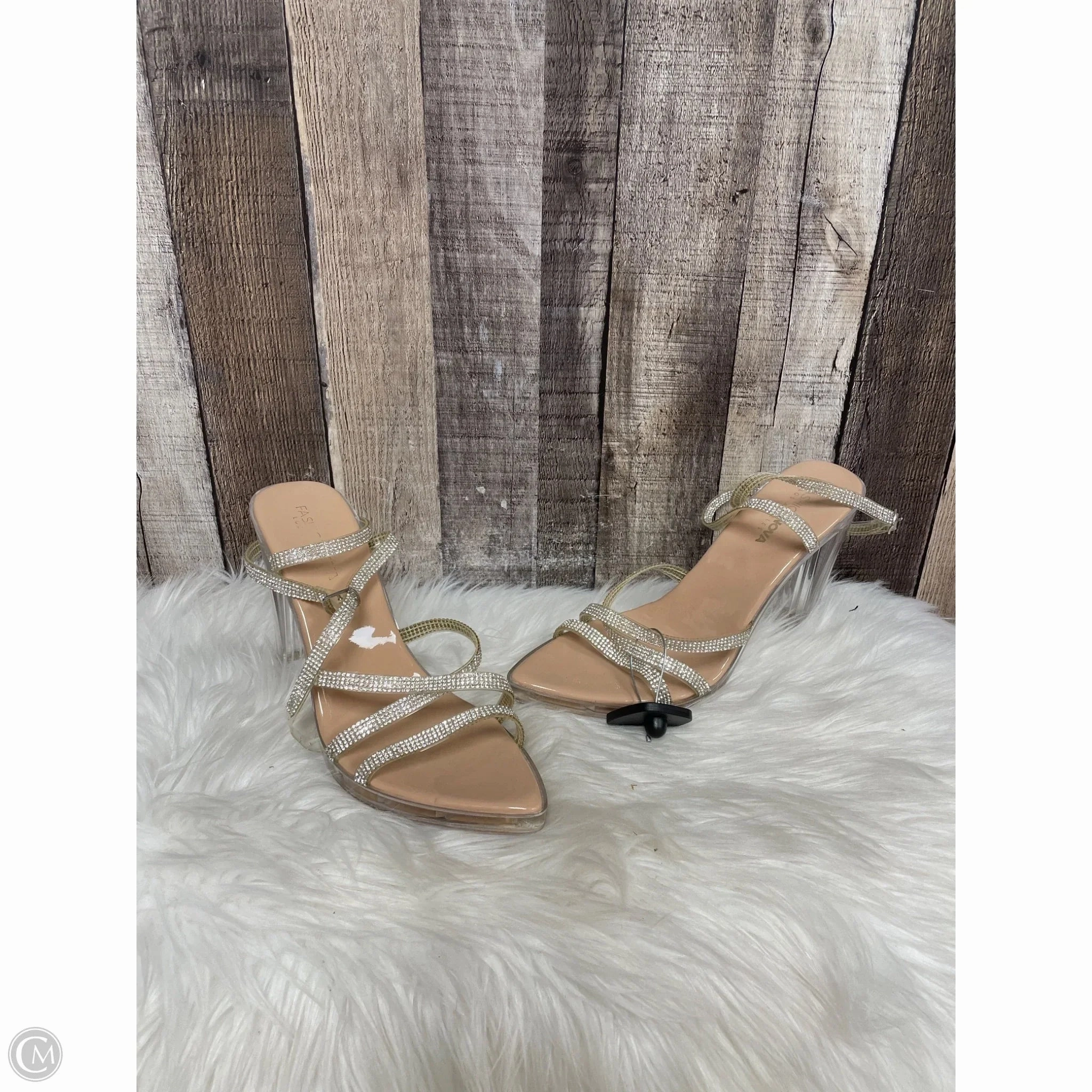 Shoes Heels Block By Fashion Nova In Clear, Size: 11 Slip On Design Smart Footwear