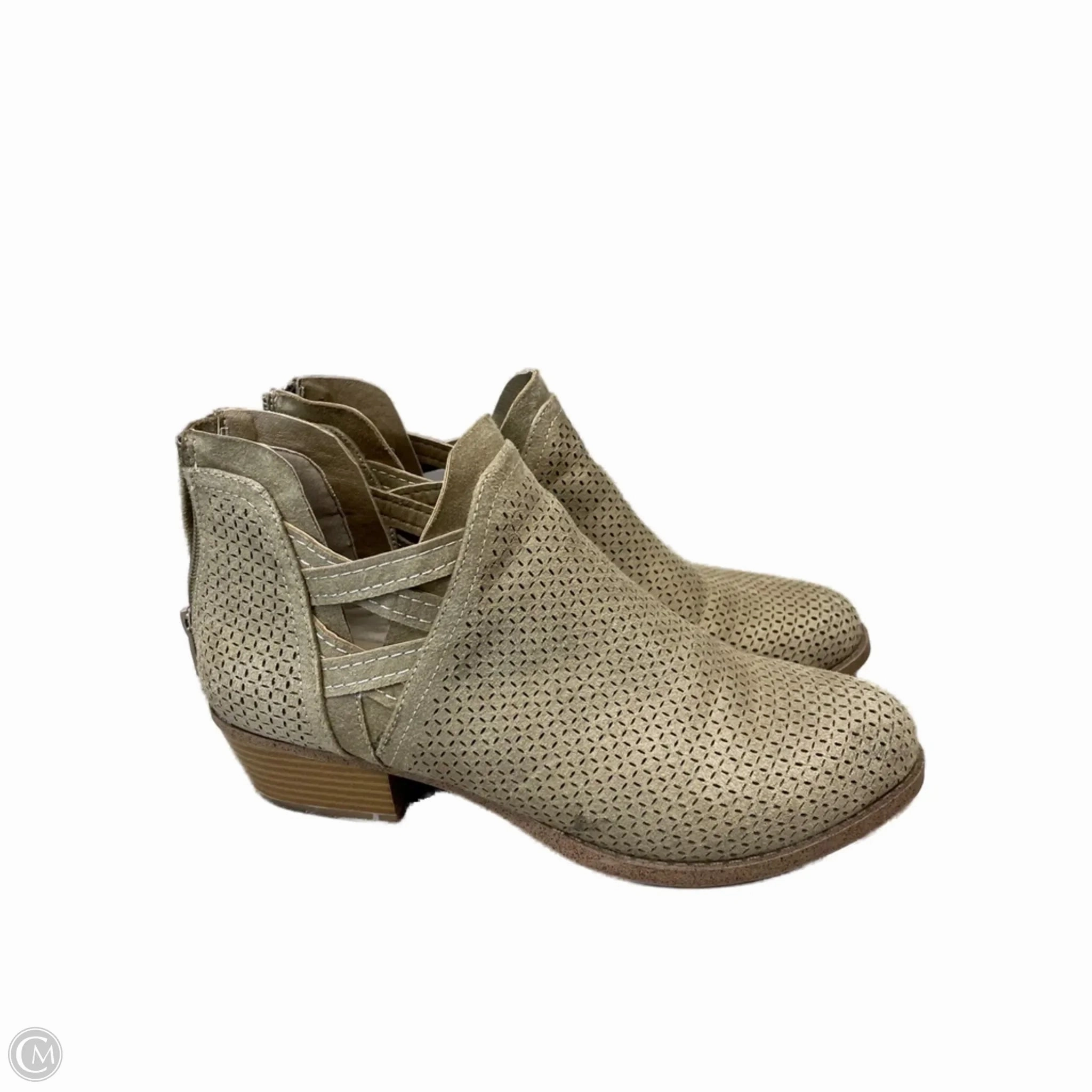 Casual Cool Shoes Heels Block By Fergalicious In Taupe, Size: 8