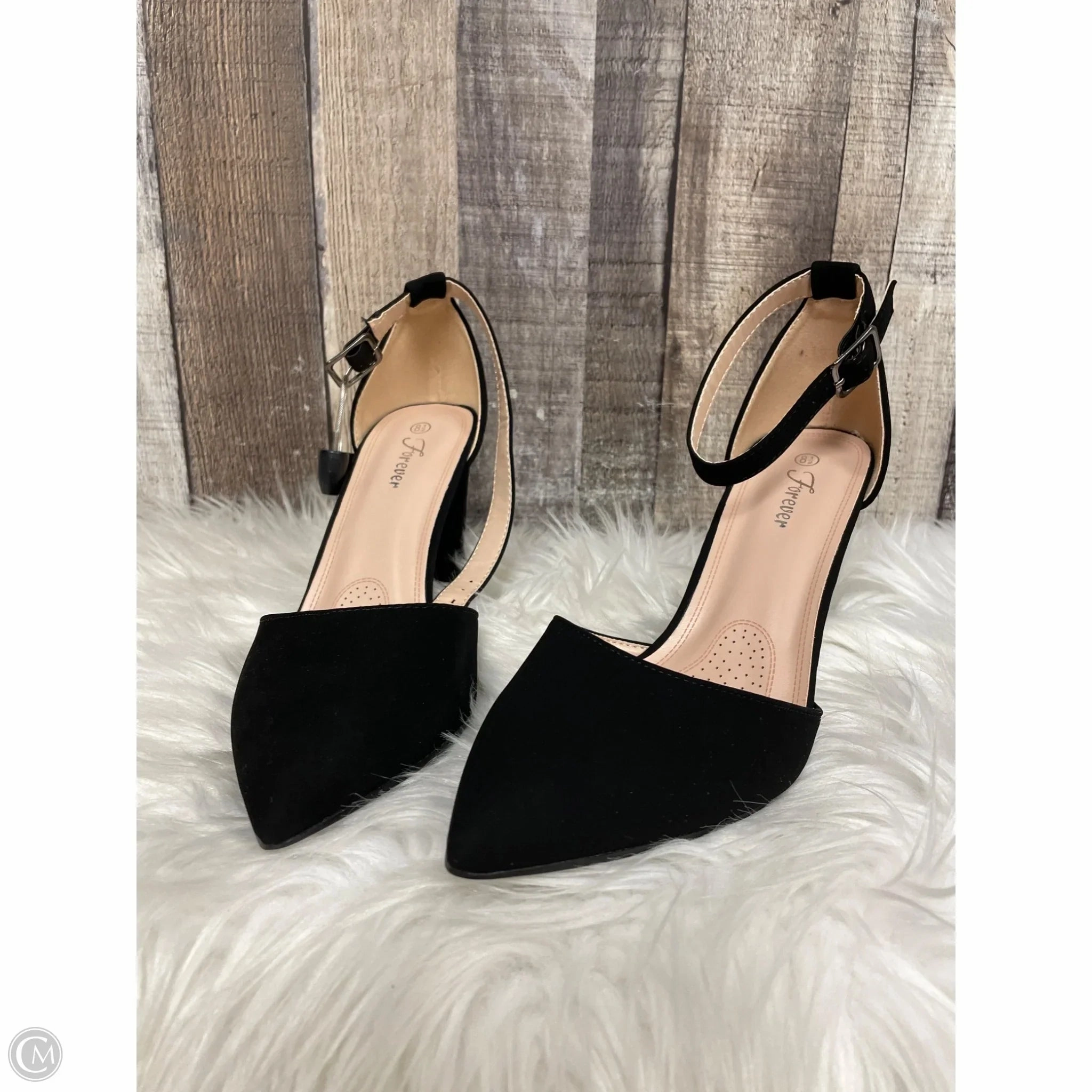 High Fashion Shoes Heels Block By Forever In Black, Size: 8.5