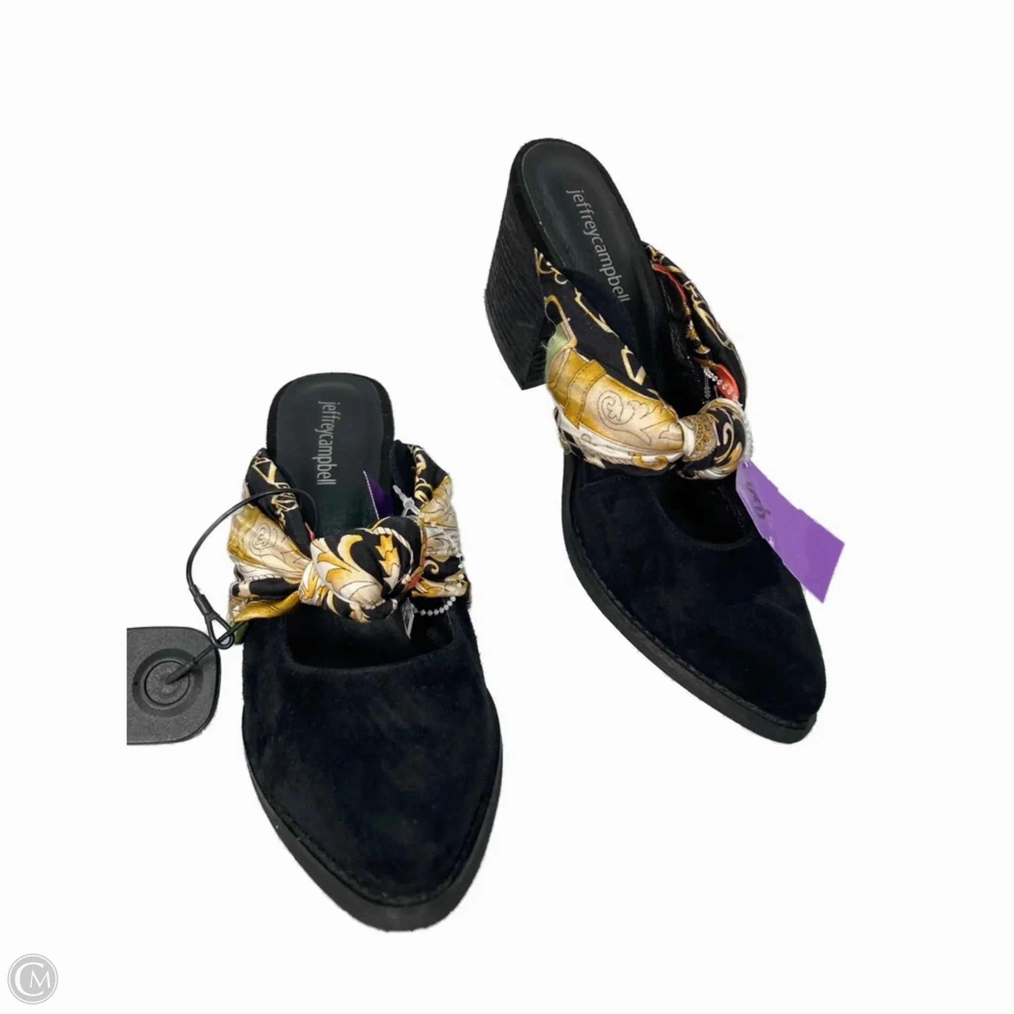 Shoes Heels Block By Jeffery Campbell In Black & Gold, Size: 7.5 Holiday Fashion Heels Cushioned