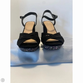 Elegant Platform Sandals Shoes Heels Block By Jelly Pop In Black, Size: 7.5
