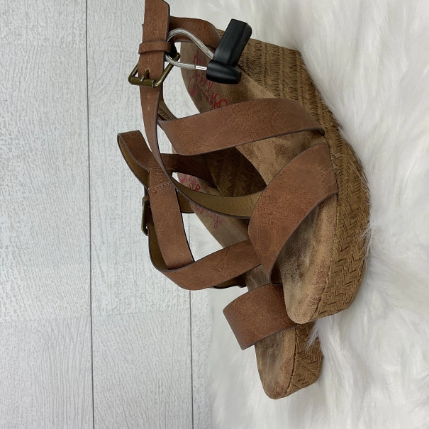 Shoes Heels Block By Jelly Pop In Brown, Size: 7 Clean Lines