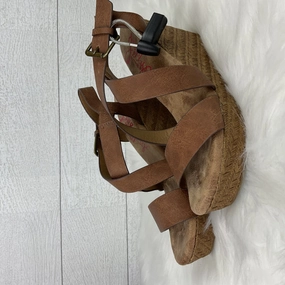 Shoes Heels Block By Jelly Pop In Brown, Size: 7 Clean Lines