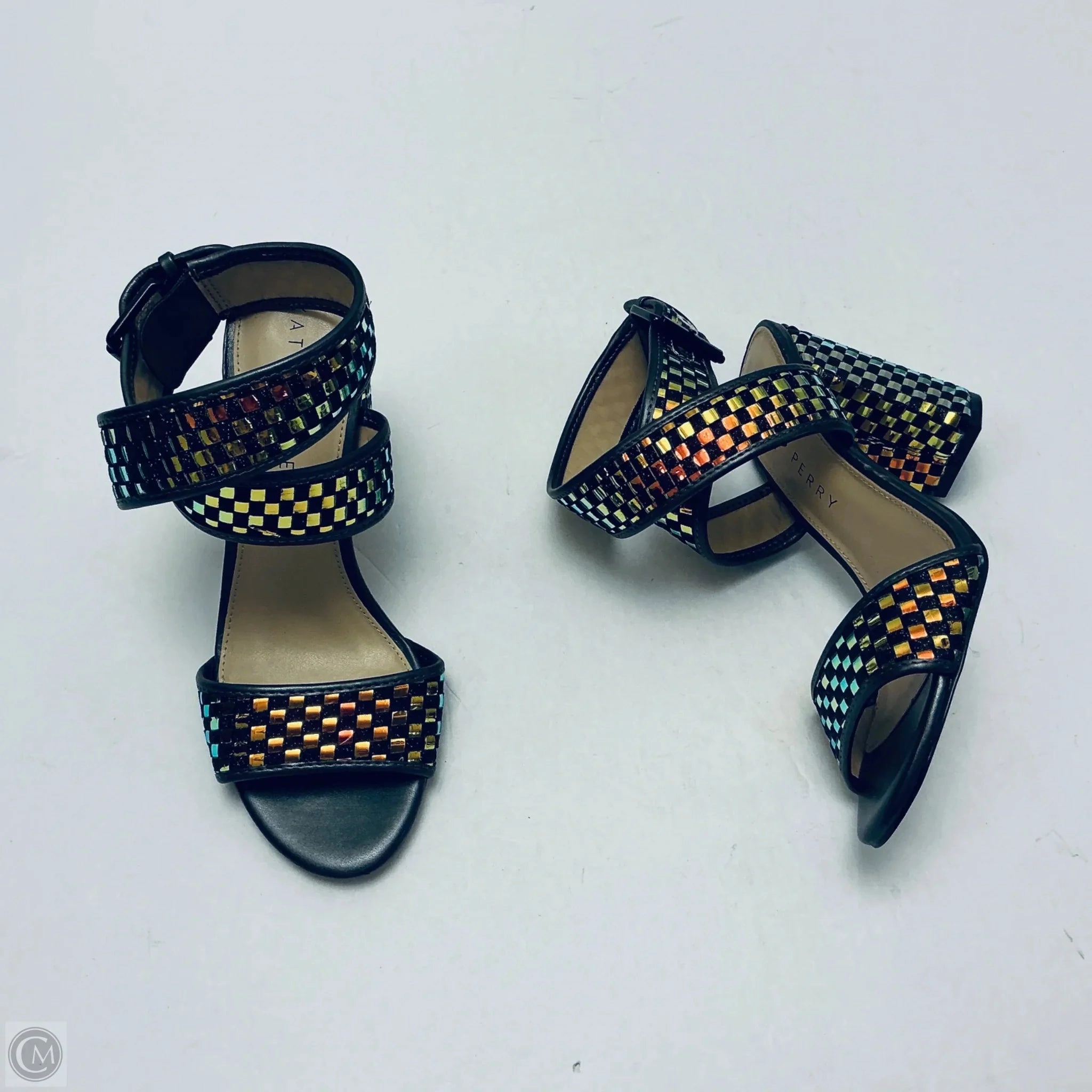 Shoes Heels Block By Katy Perry In Multi-colored, Size: 8 portable Gold High Heels