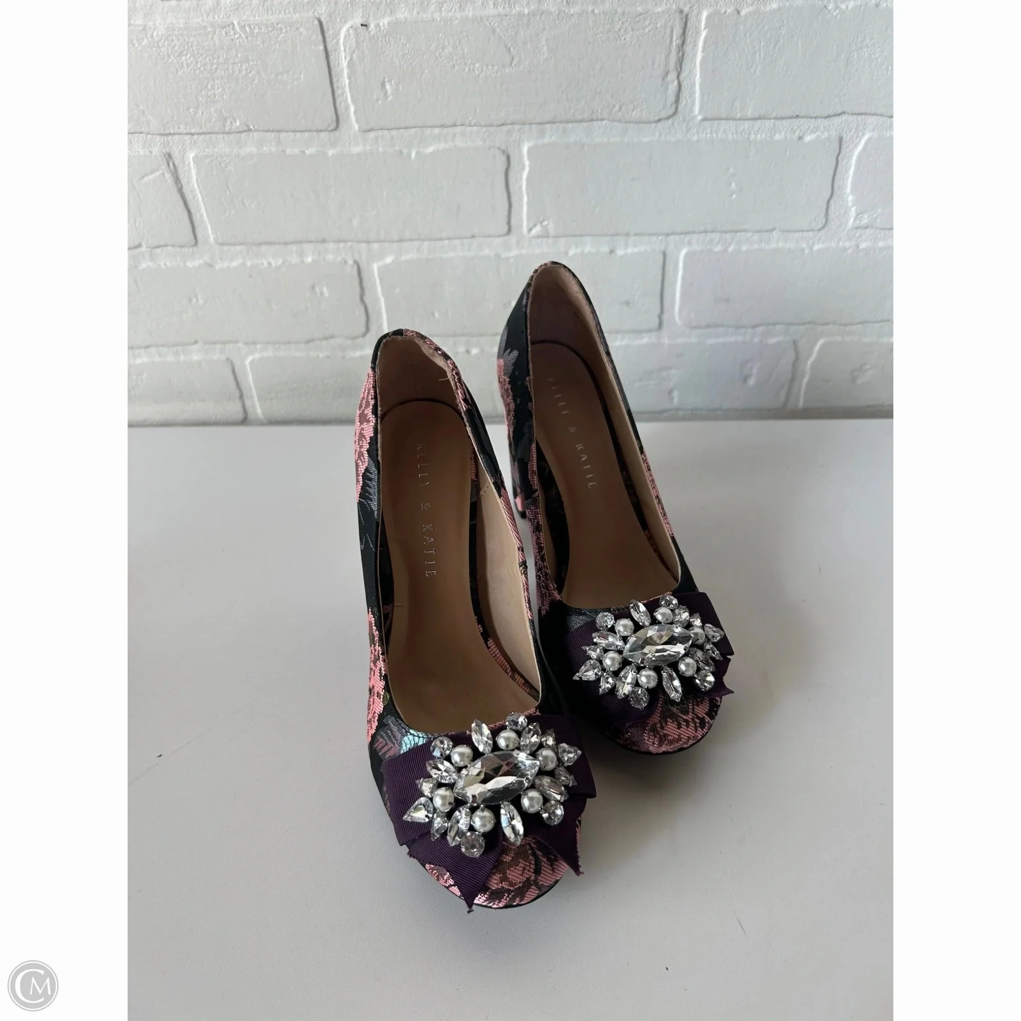 Shoes Heels Block By Kelly And Katie In Black & Pink, Size: 6.5 Smooth Finish