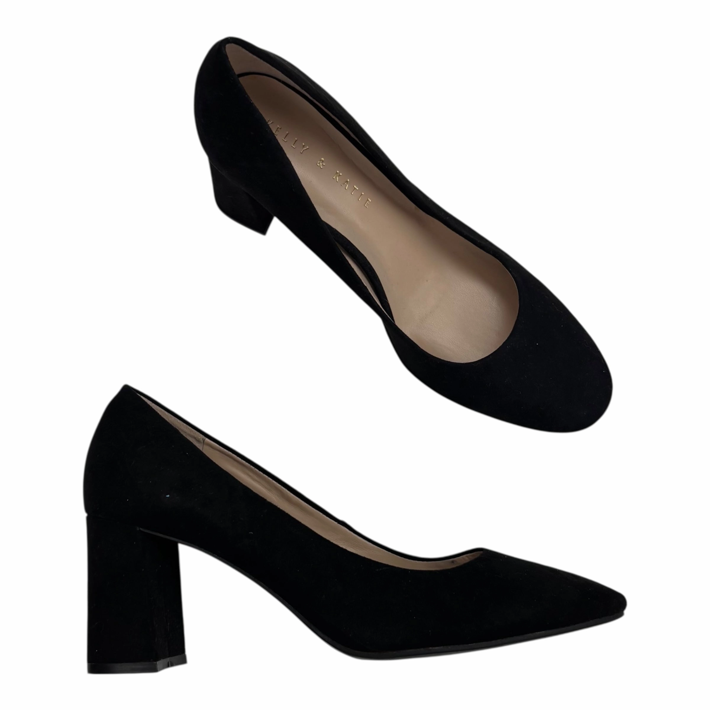 Block Heel Autumn Sandals Shoes Heels Block By Kelly And Katie In Black, Size:9