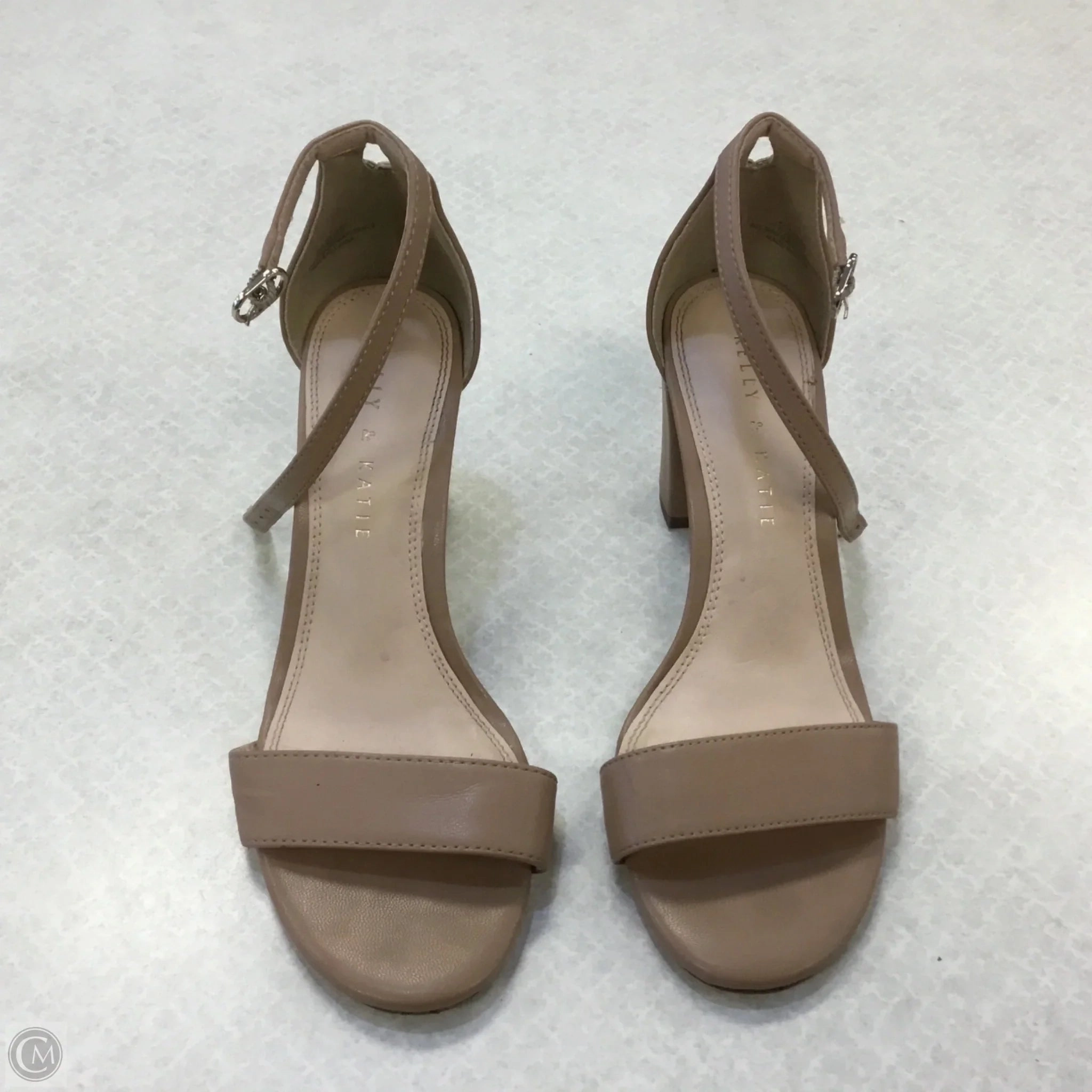 Creative Vibe Shoes Heels Block By Kelly And Katie In Tan, Size: 6.5
