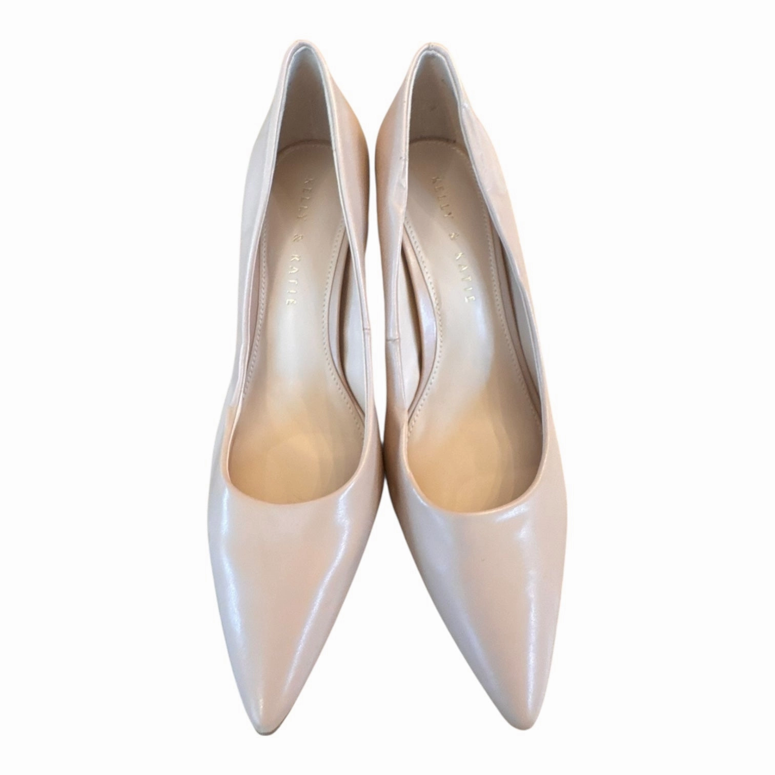 Clear High Heels Shoes Heels Block By Kelly And Katie In Tan, Size:6.5