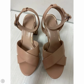 All terrain Heeled Booties Shoes Heels Block By Kelly And Katie In Tan, Size: 7.5