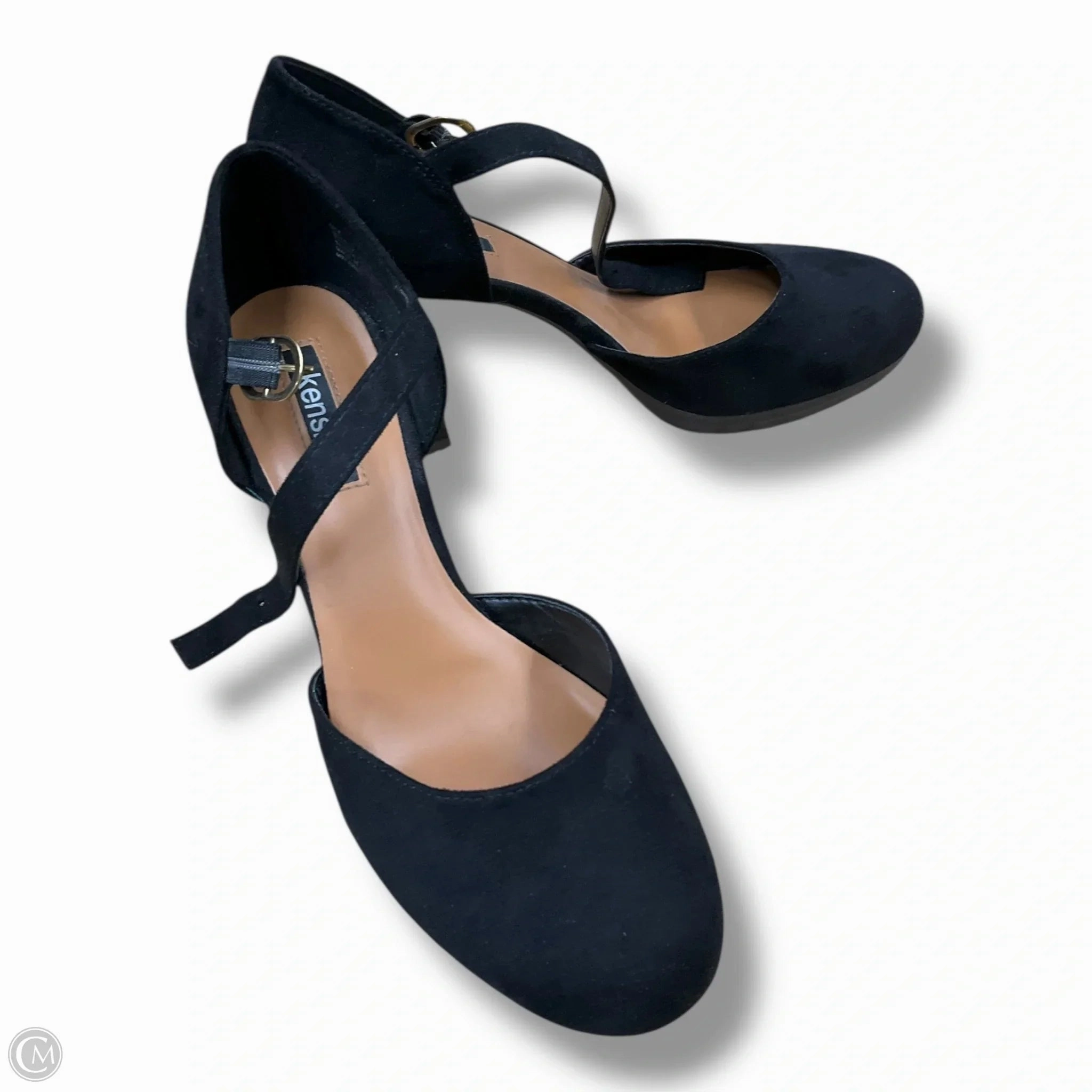 Shoes Heels Block By Kensie In Blue & Brown, Size: 9 Statement Color Comfortable Backstrap