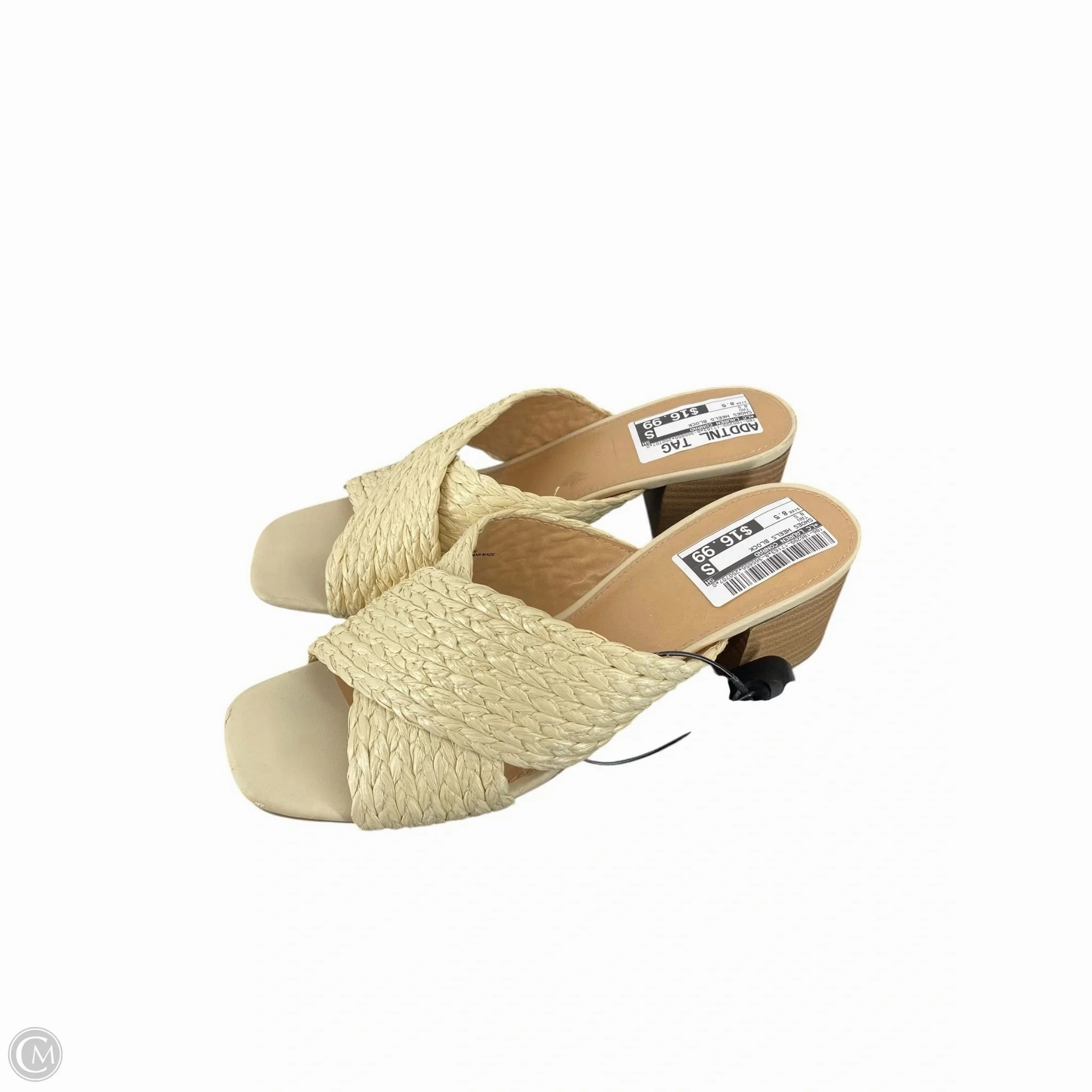 Elegant Footwear Minimal Layers Shoes Heels Block By Lc Lauren Conrad In Tan, Size: 8.5