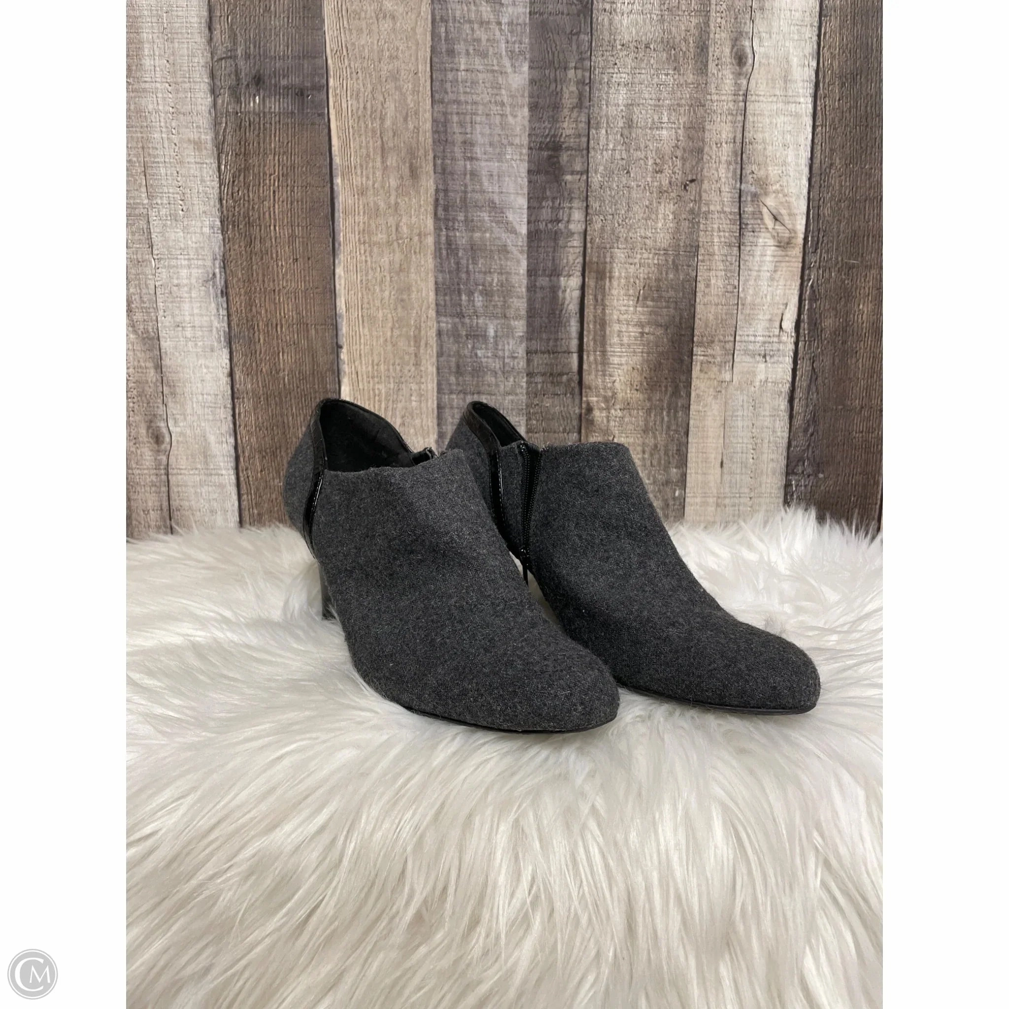 Shoes Heels Block By Liz Claiborne In Grey, Size: 10 Metallic Stilettos