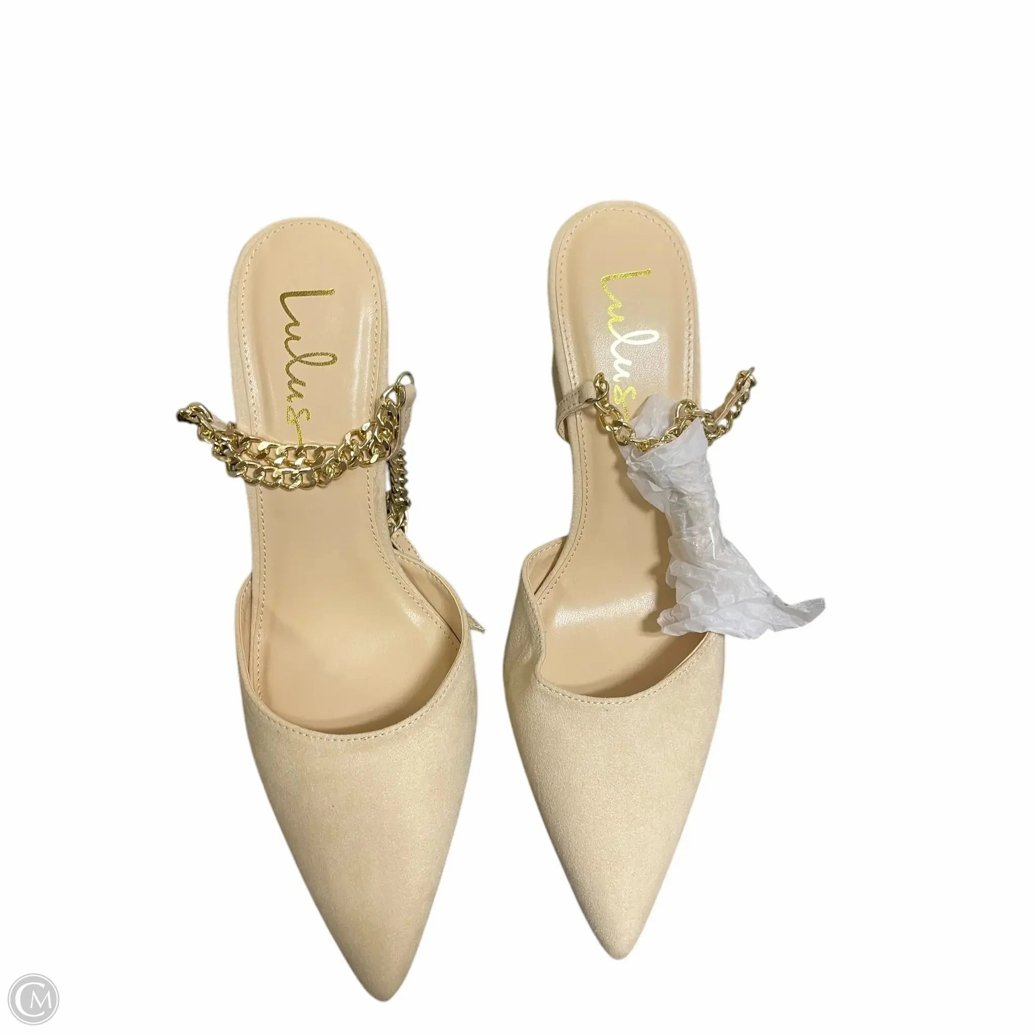 Pointed Pumps Shoes Heels Block By Lulus In Cream, Size: 10