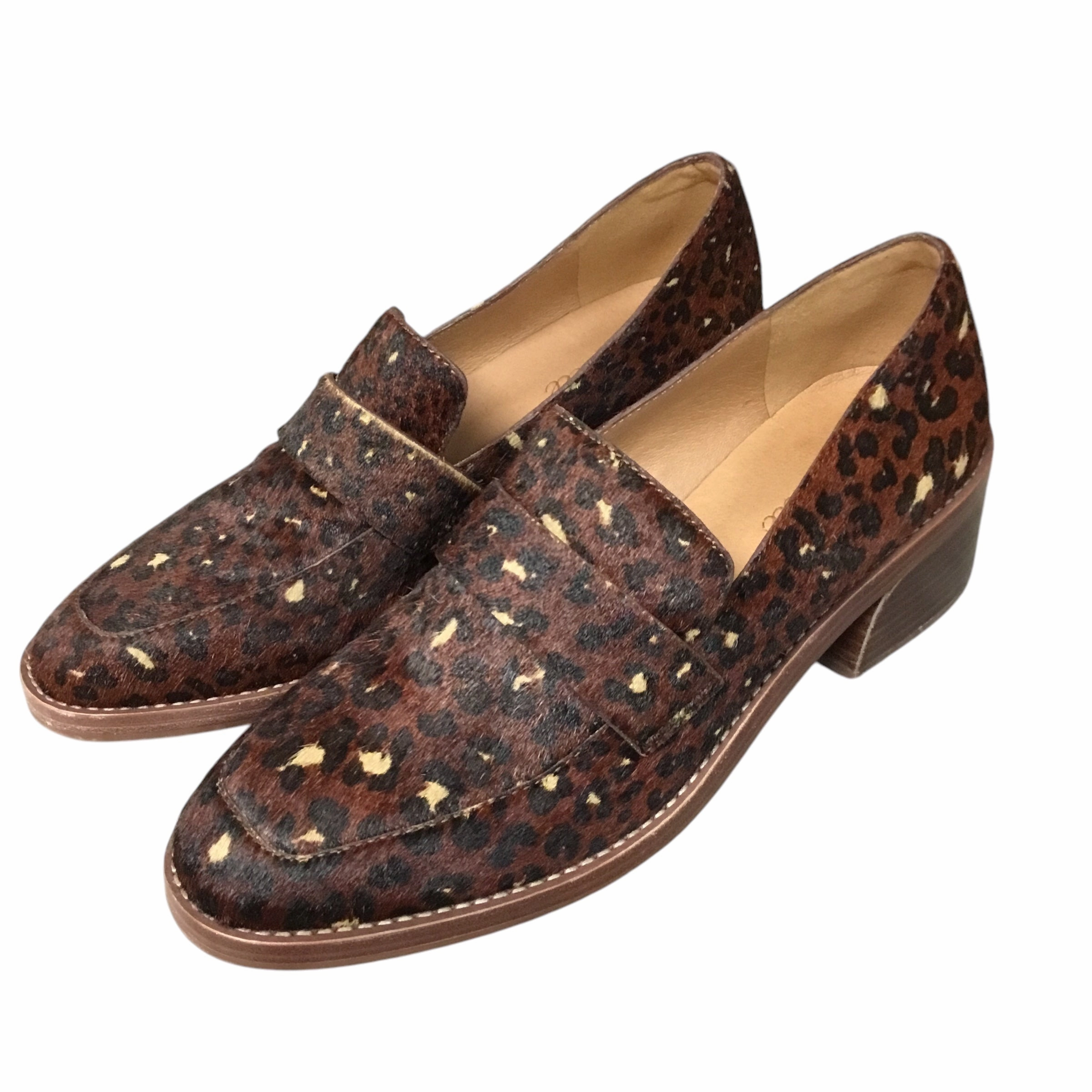 Luxury Footwear for Men portable Shoes Heels Block By Madewell In Animal Print, Size: 8