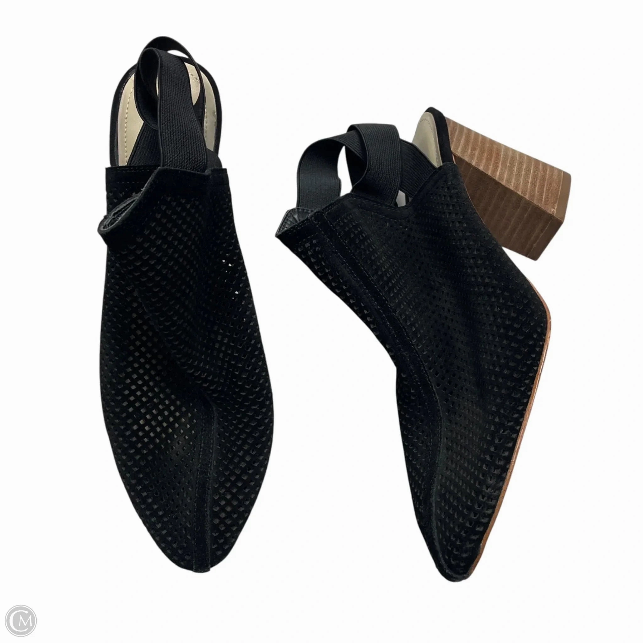 Pointed Pumps Heel Boots Shoes Heels Block By Marc Fisher In Black & Brown, Size: 7.5