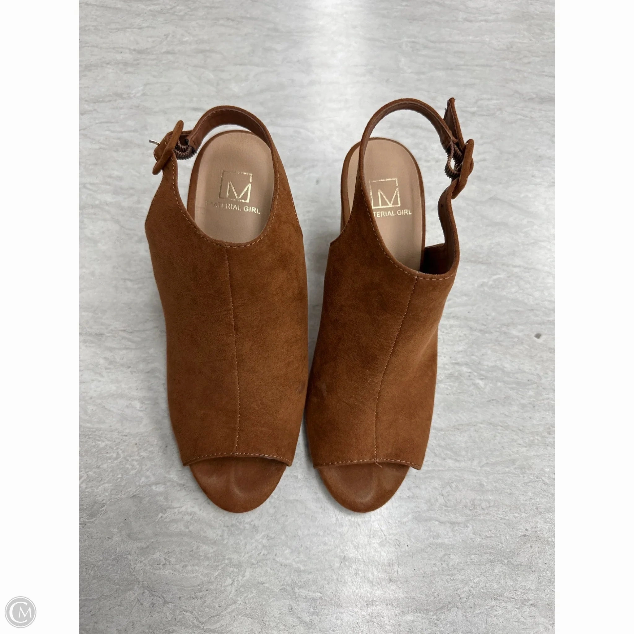 Shoes Heels Block By Material Girl In Brown, Size: 6.5 Casual boots Stacked Heel