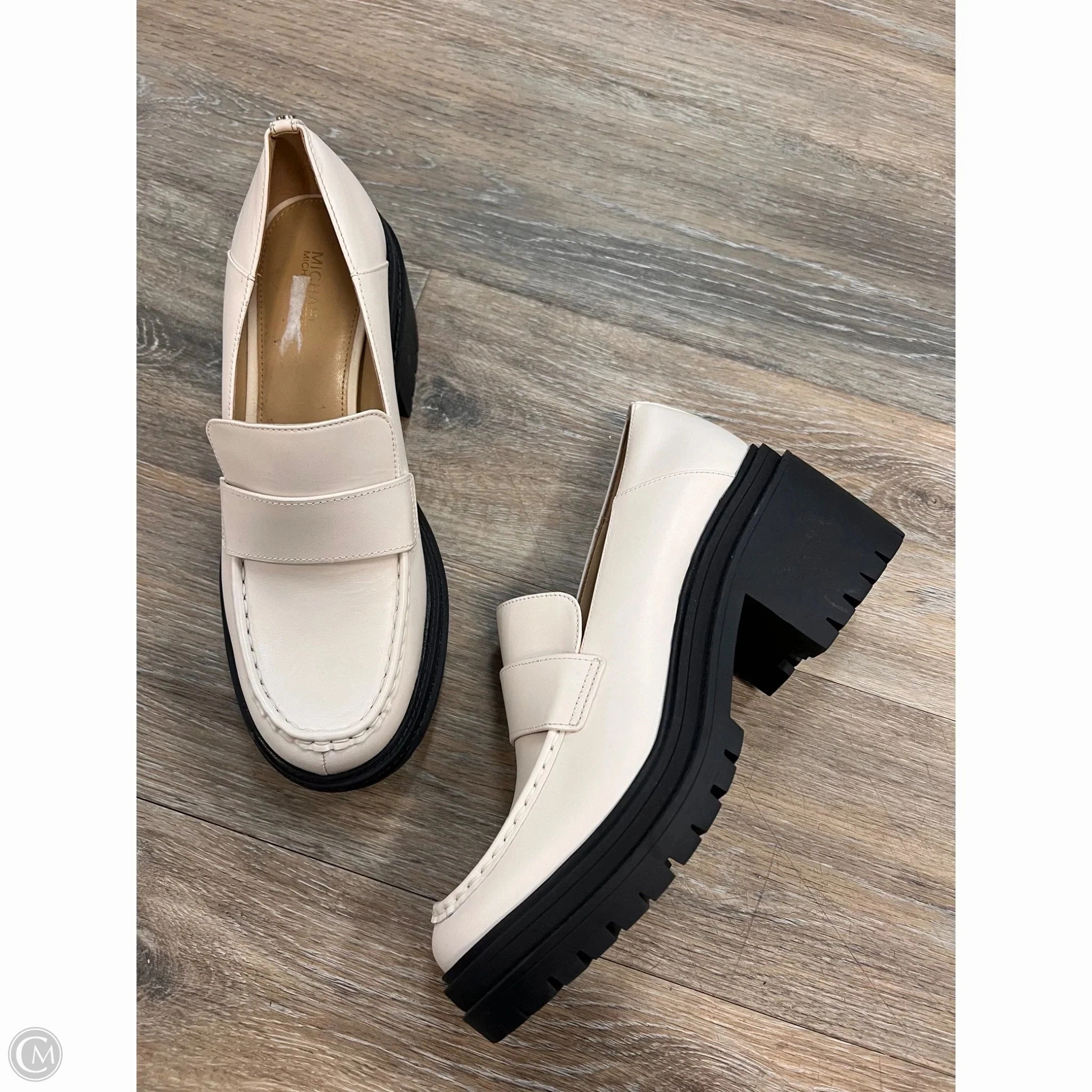 Stretchable Fabric Shoes Heels Block By Michael By Michael Kors In White, Size: 9