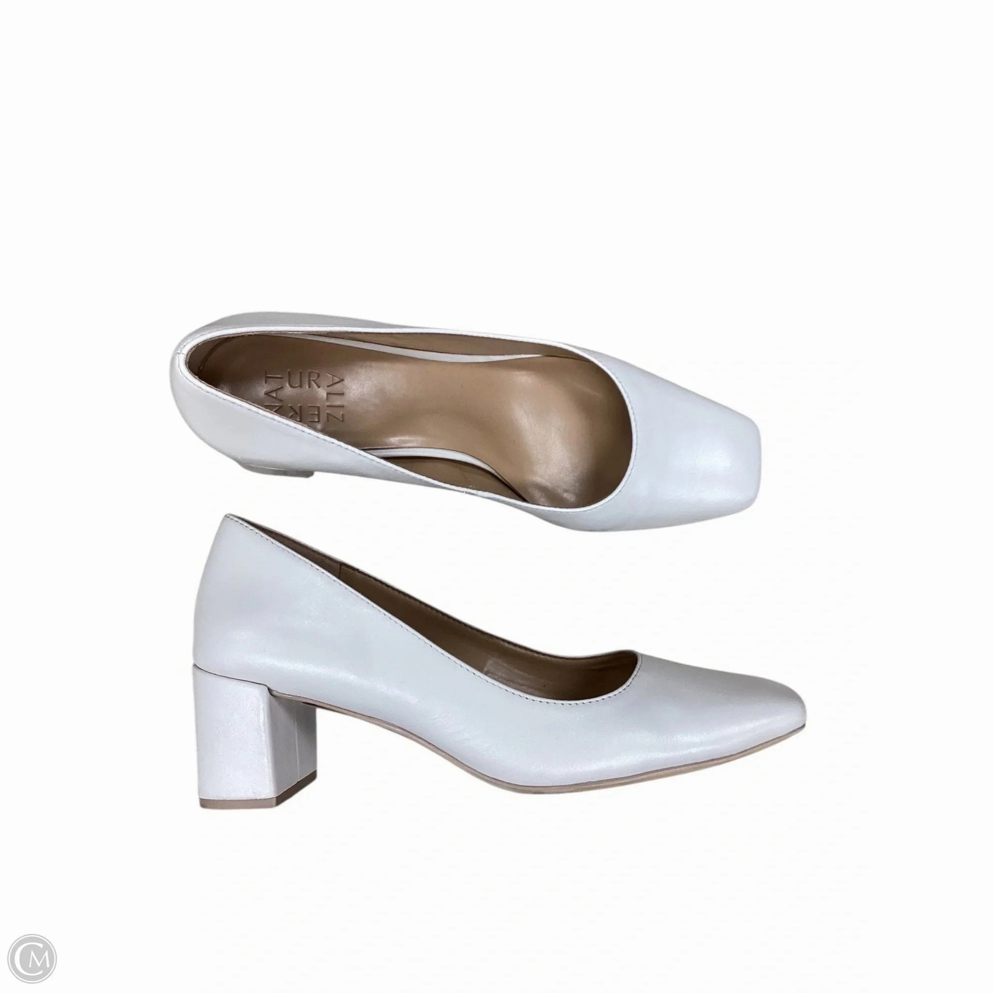 Lace-Up Heels Lightweight Sole Shoes Heels Block By Naturalizer In White, Size: 8.5