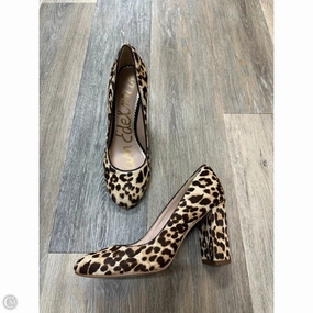 Cushioned Insole Open Toe Shoes Heels Block By Sam Edelman In Animal Print, Size: 6.5