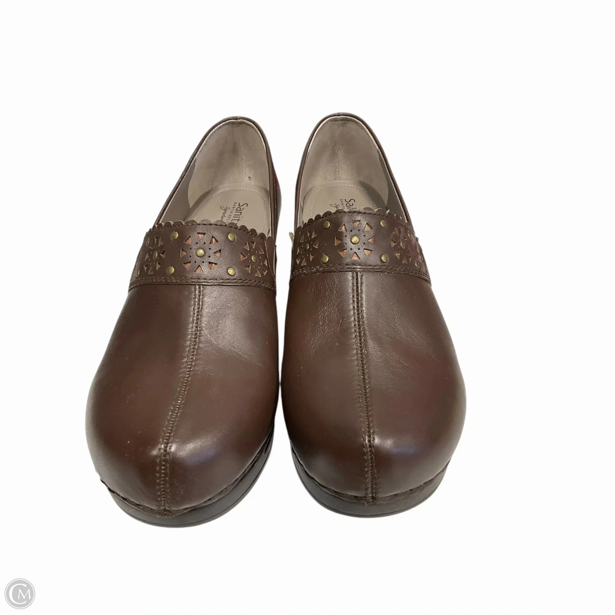 Versatile Piece Mid Top Style Shoes Heels Block By Sanita In Brown, Size: 9