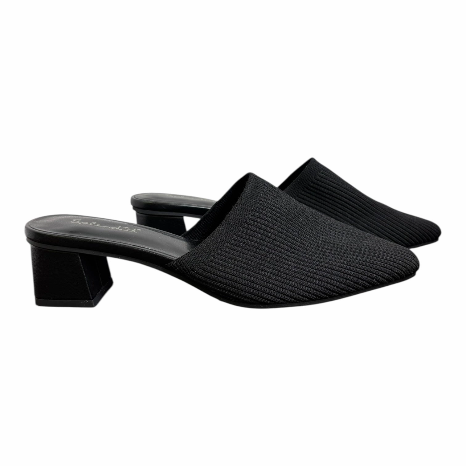 Classy Sandals Comfortable Dress Shoes Shoes Heels Block By Splendid In Black, Size:7.5