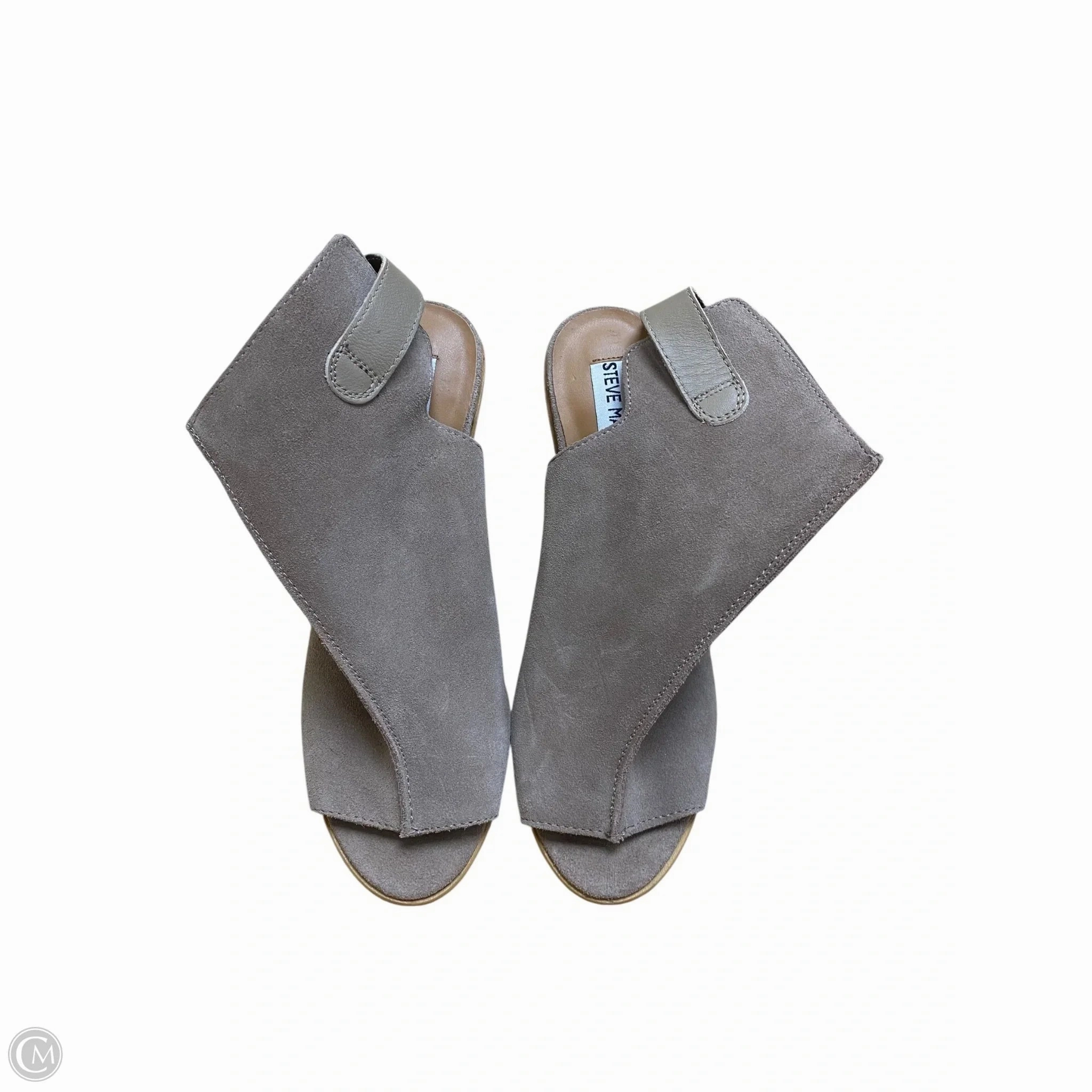 Comfortable Boots Shoes Heels Block By Steve Madden In Grey, Size: 8.5