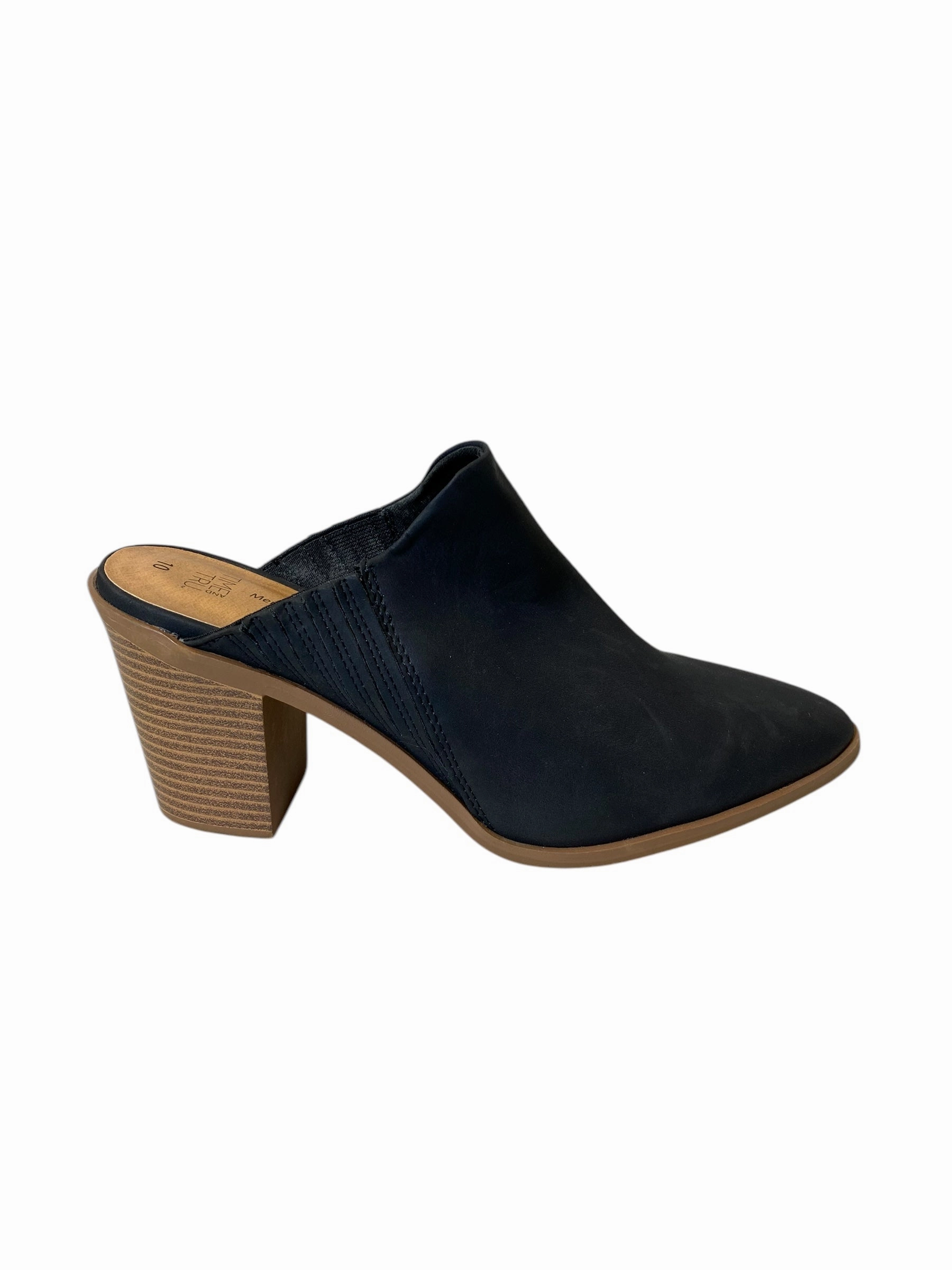 Shoes Heels Block By Time And Tru In Black, Size: 10 Glow Up Sleek Leather Pumps