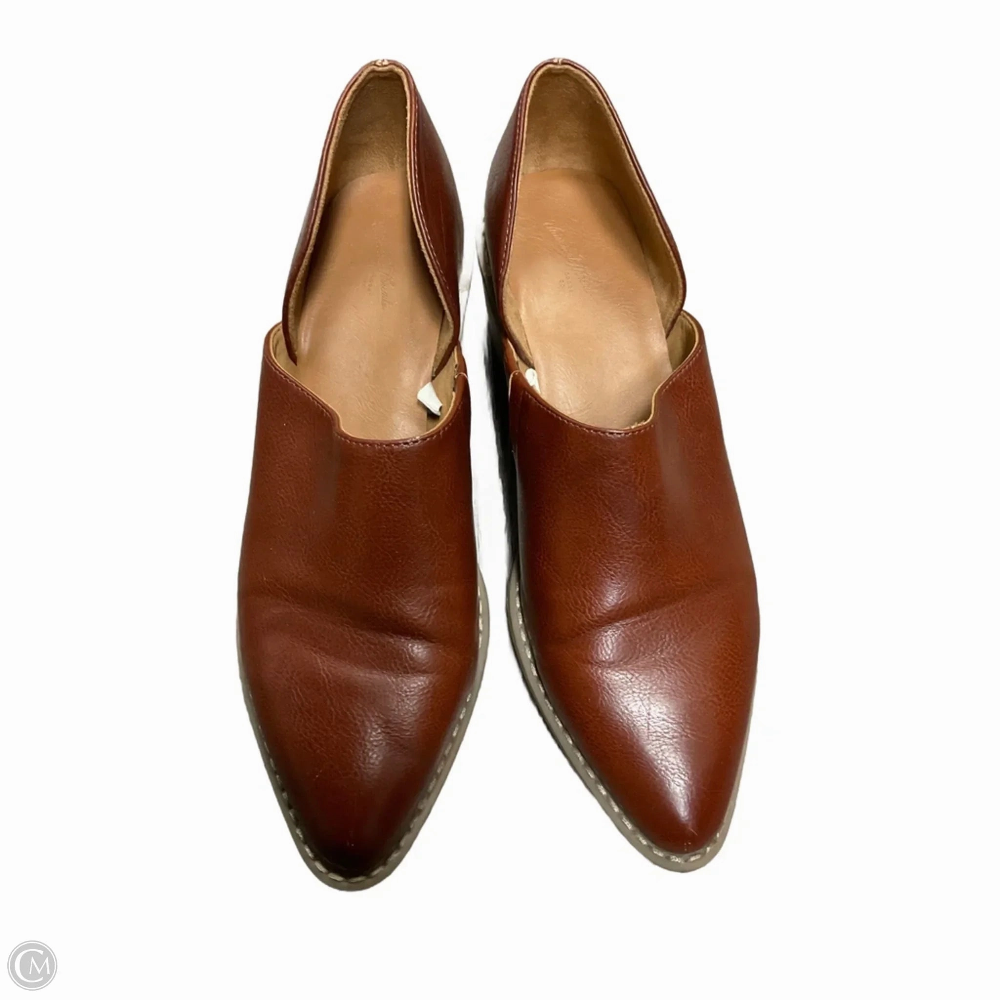 Smart Vibe Open Back Heeled Sandals Shoes Heels Block By Universal Thread In Brown, Size: 9