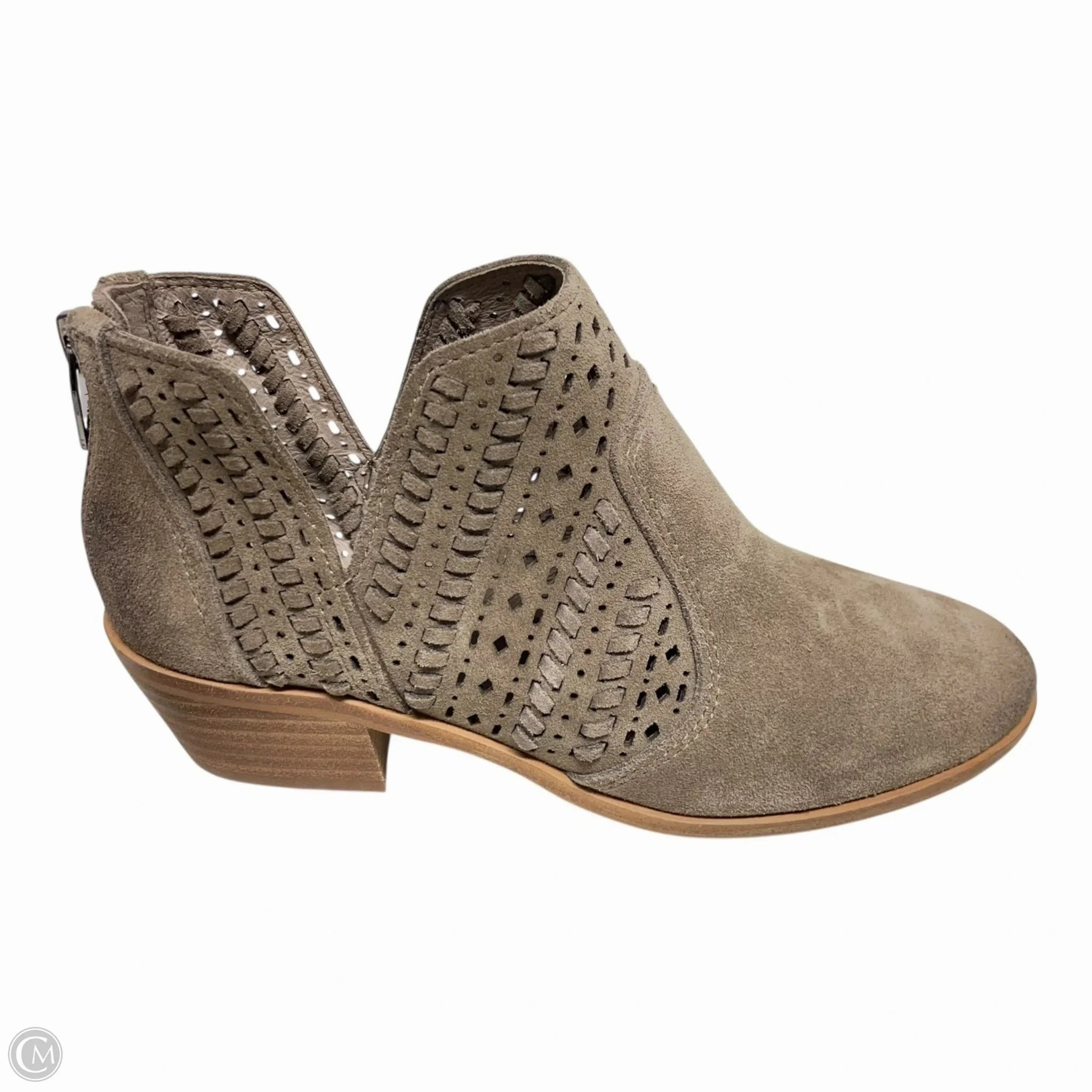 Fashionable Sandals Decorative High Heels Shoes Heels Block By Vince Camuto In Taupe, Size: 6.5