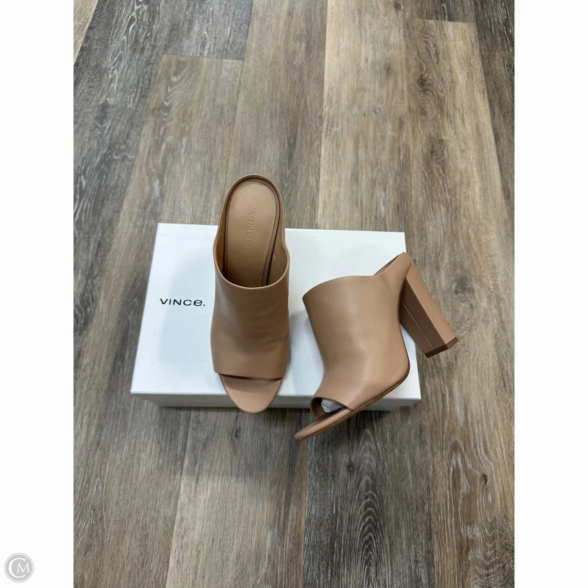 Shoes Heels Block By Vince In Tan, Size: 8 Leather