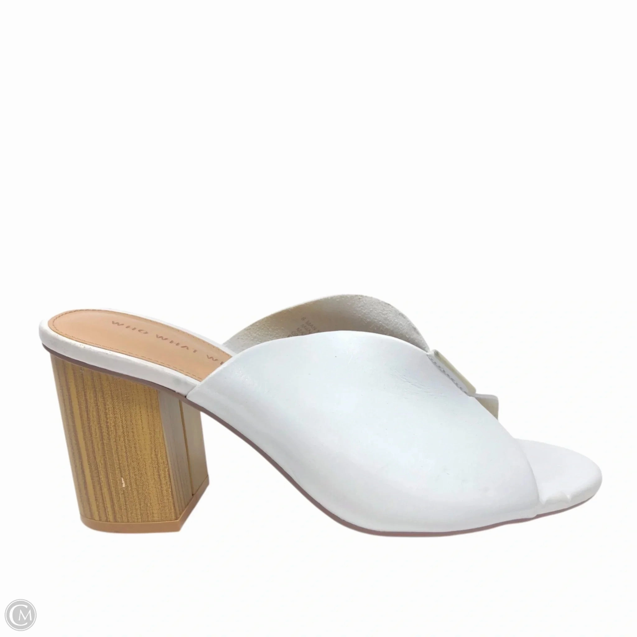Weekend Energy Shoes Heels Block By Who What Wear In White, Size: 8