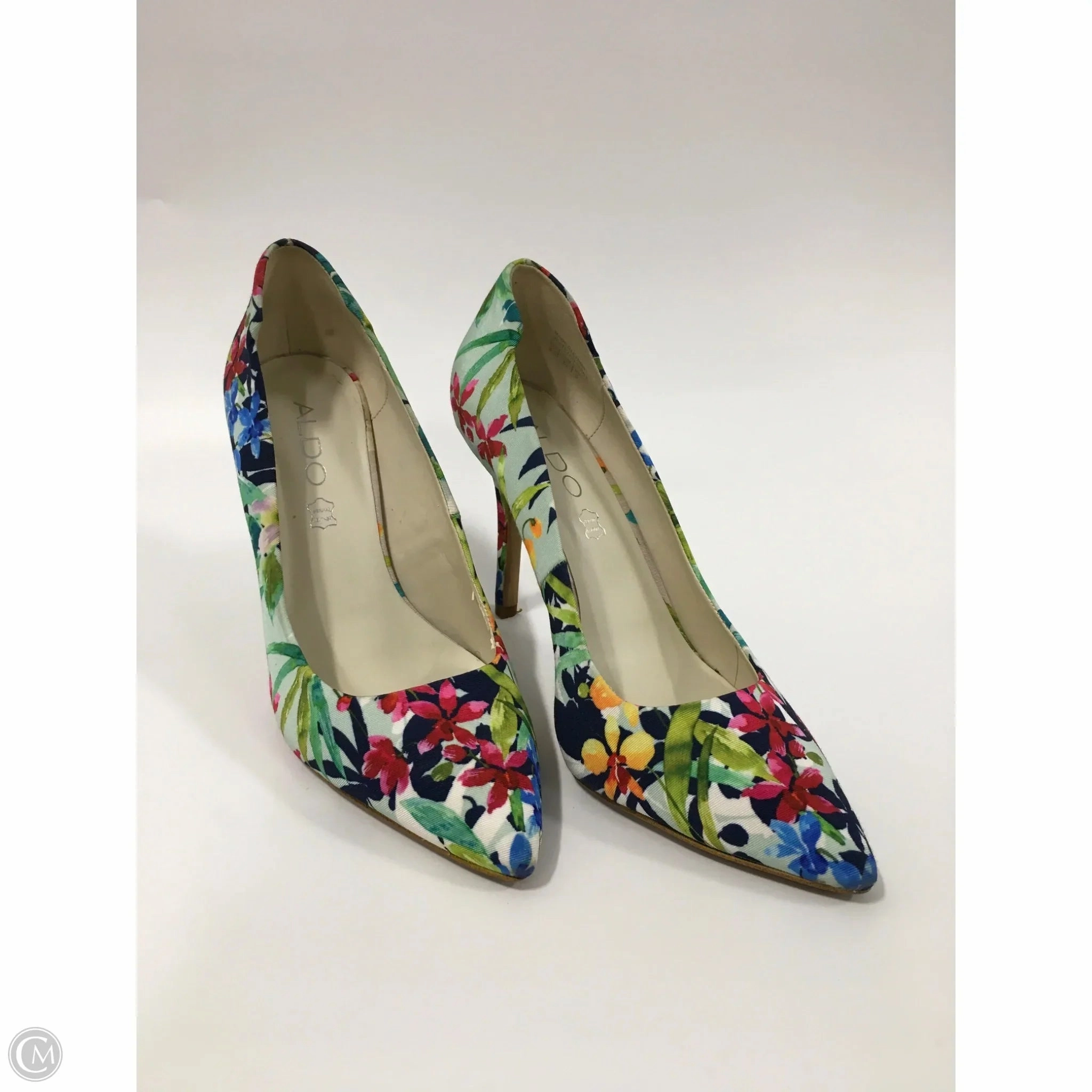 Youth Style Feminine Touch Shoes Heels Stiletto By Aldo In Floral Print, Size: 8.5