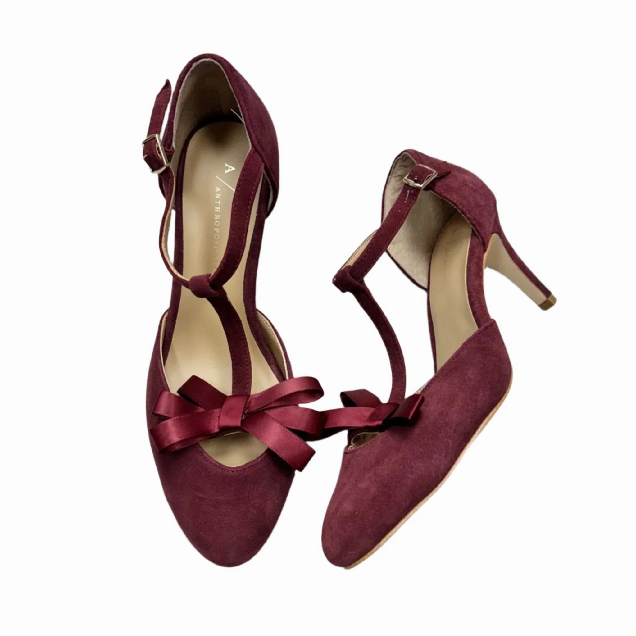 Glam Touch light texture Shoes Heels Stiletto By Anthropologie In Maroon, Size: 8