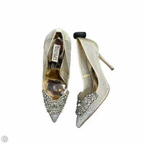Footwear Style Shoes Heels Stiletto By Badgley Mischka In Cream & Silver, Size: 10
