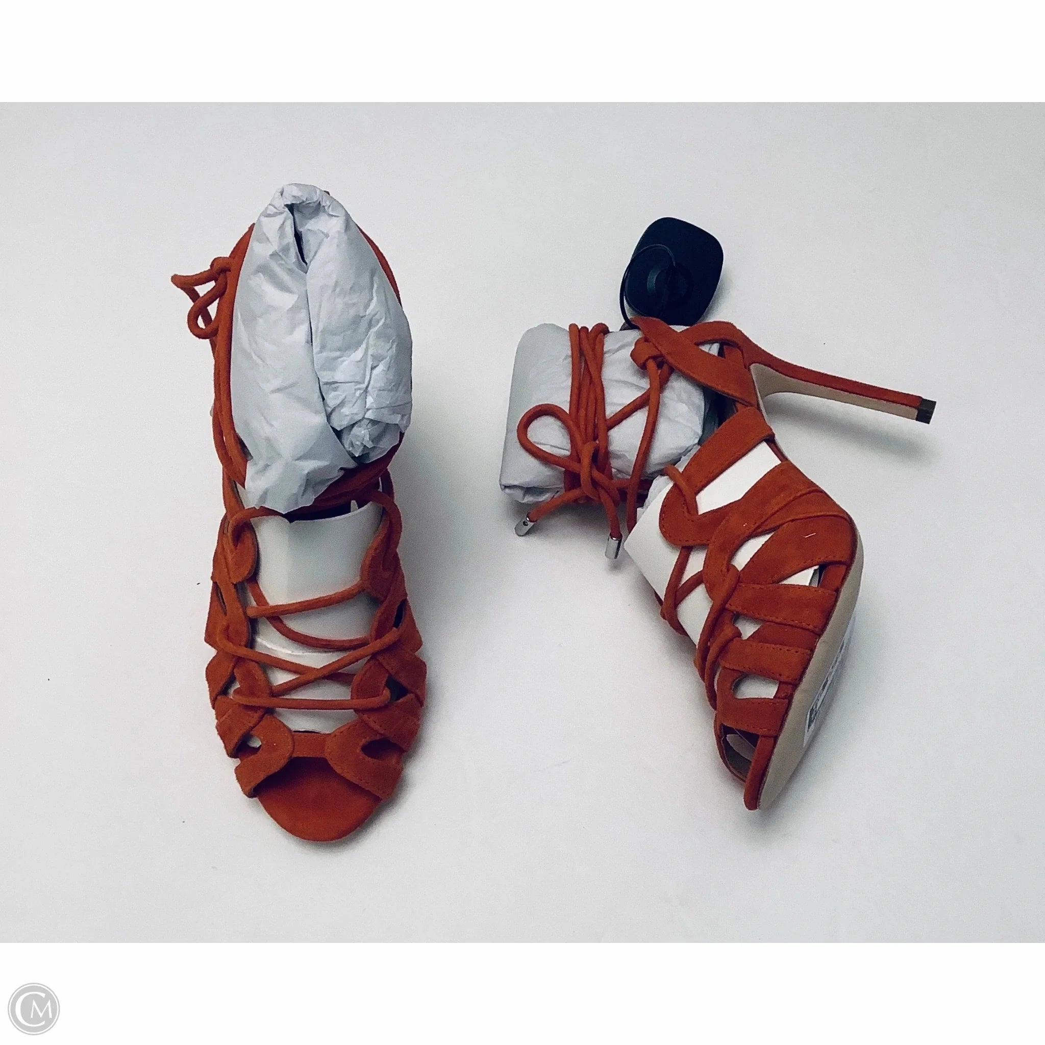 Classic Sandals Luxe Sandals Shoes Heels Stiletto By Banana Republic In Orange, Size: 6