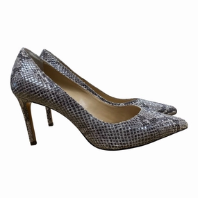 Shoes Heels Stiletto By Banana Republic In Snakeskin Print, Size:8.5 Casual Office Heels Buckle Detail