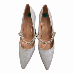 Shoes Heels Stiletto By Bcbgeneration In Silver, Size:8 Luxury Wedding Pumps
