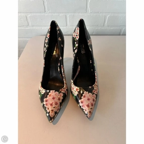 Bridal Wedding Heels soft look Shoes Heels Stiletto By Carlos Santana In Black & Pink, Size: 10