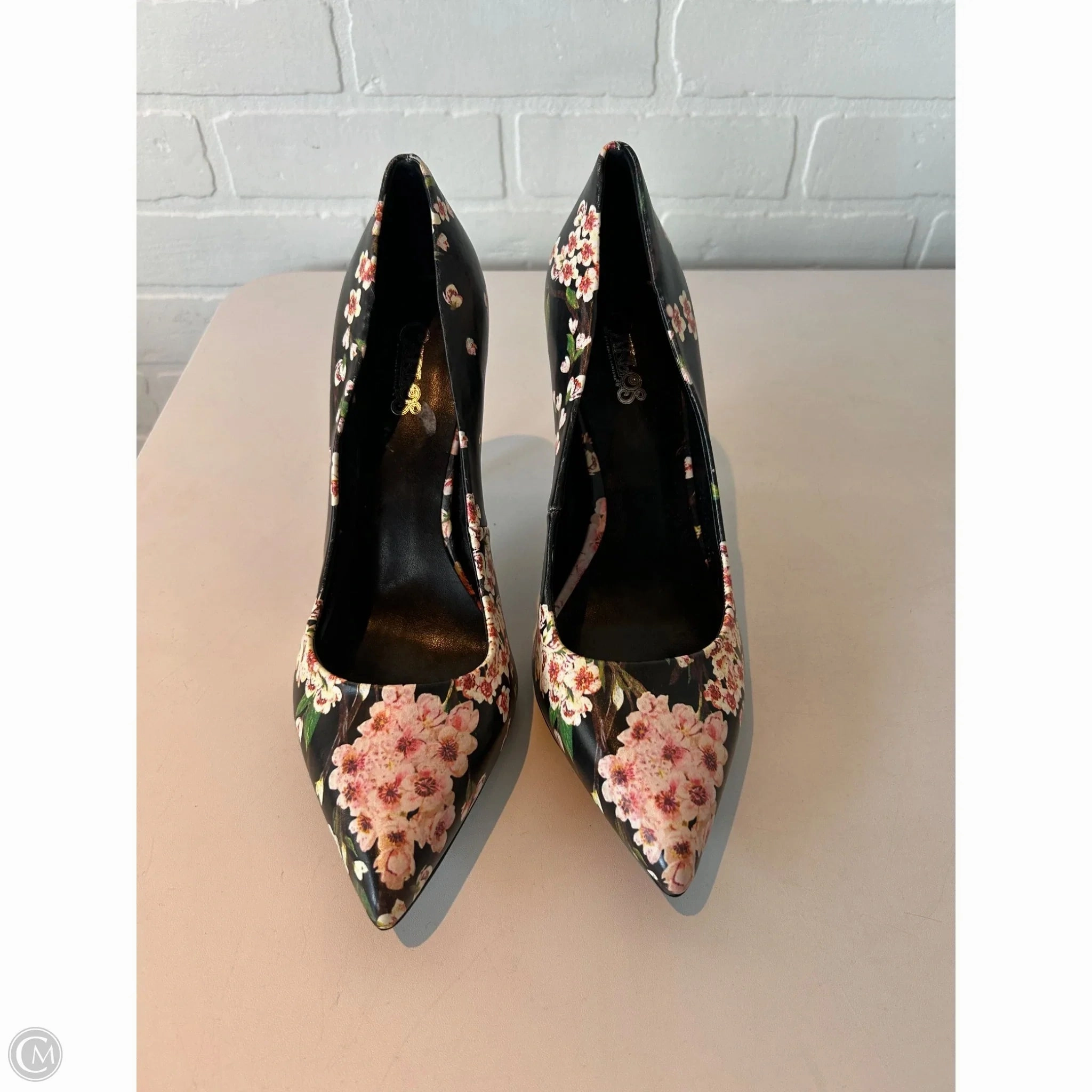 Bridal Wedding Heels soft look Shoes Heels Stiletto By Carlos Santana In Black & Pink, Size: 10